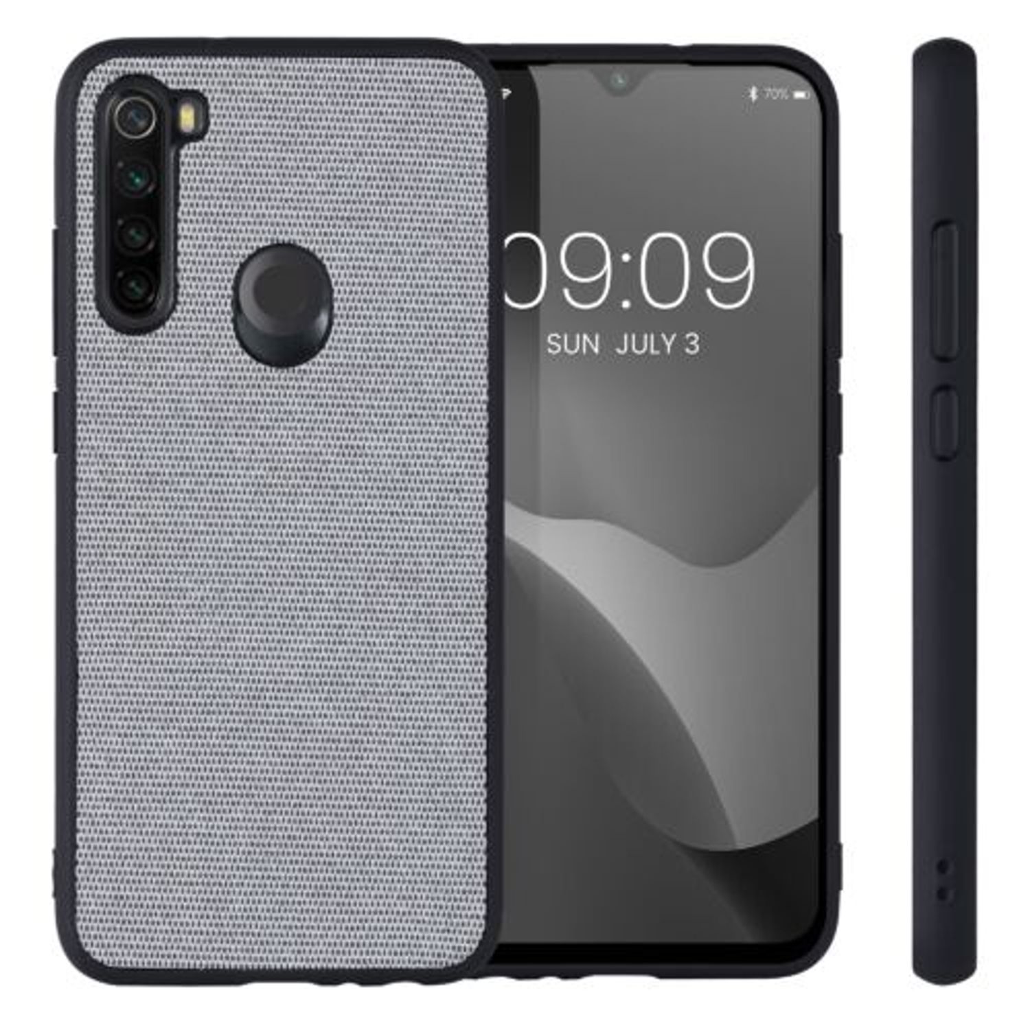 Husa Kwmobile pentru Xiaomi Redmi Note 8, Textil, Gri, 57491.22 fotografia produsului