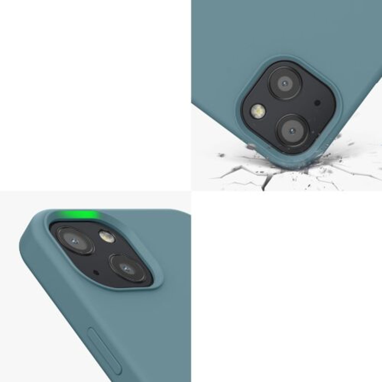 Husa Kwmobile pentru Apple iPhone 13, Silicon, Verde, 55878.207 fotografia produsului View 3 L