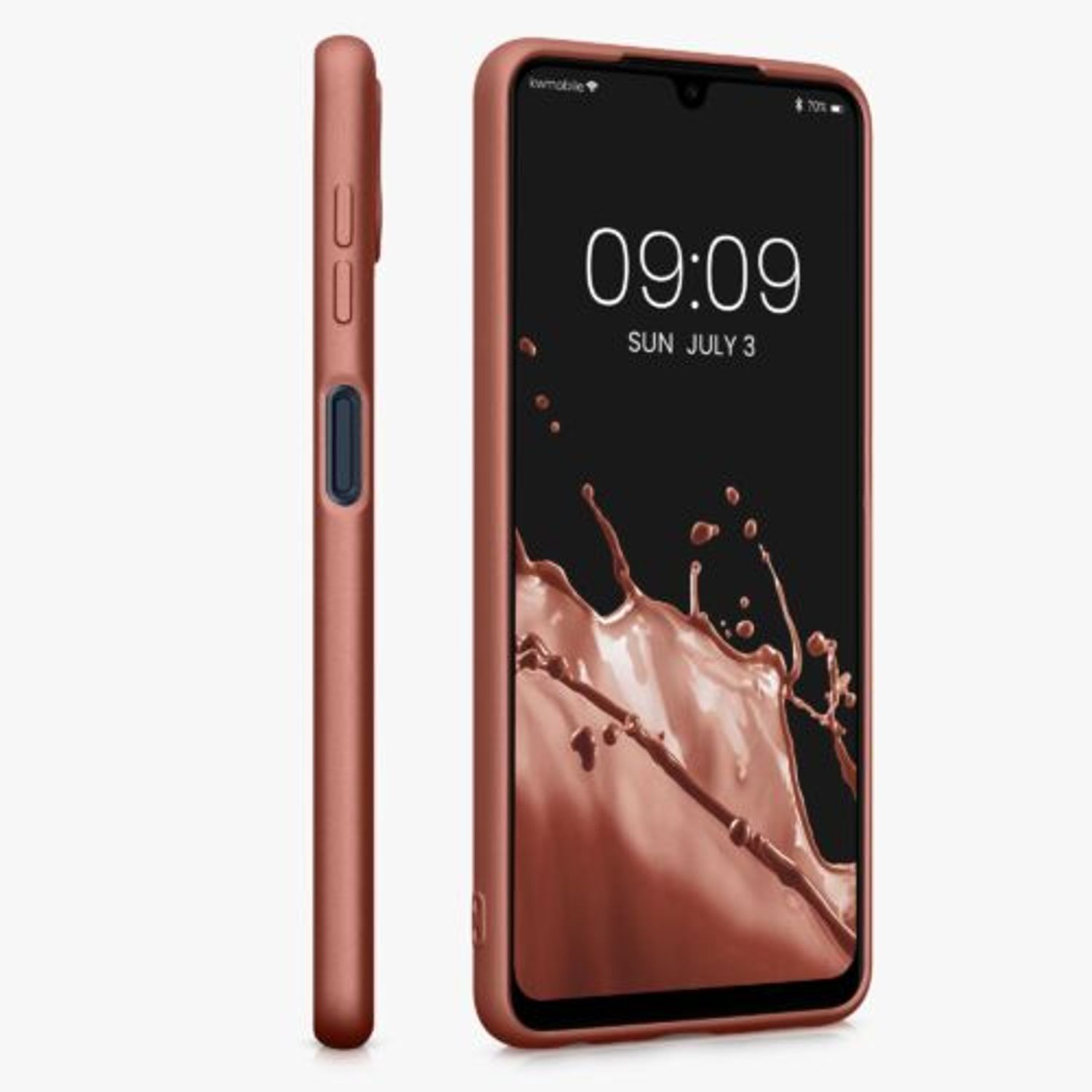Husa Kwmobile pentru Samsung Galaxy M22, Silicon, Rose Gold, 56278.211 fotografia produsului View 4 L