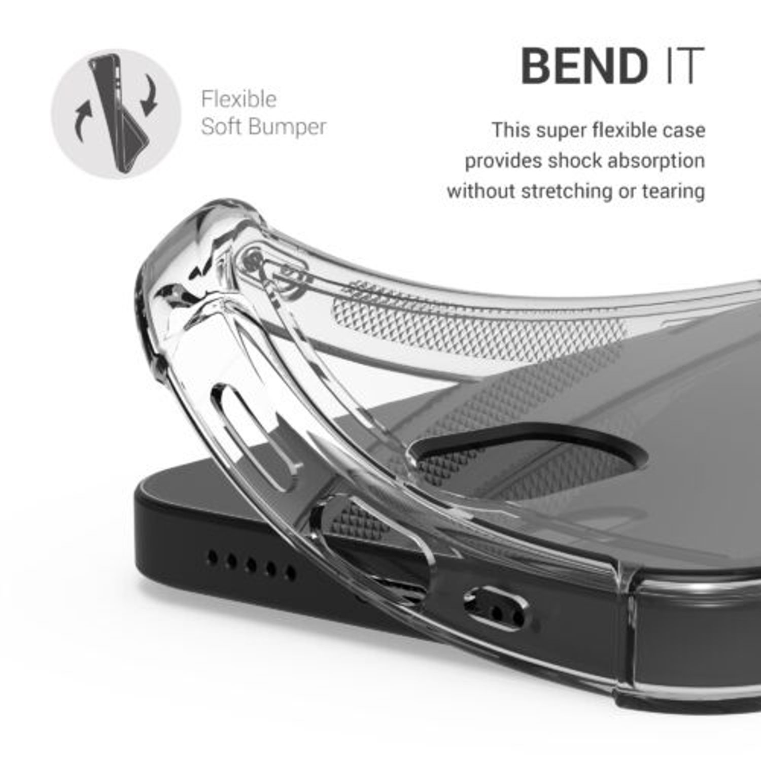 Husa Kwmobile pentru Apple iPhone 13, Silicon, Transparent, 57523.03 fotografia produsului View 3 L