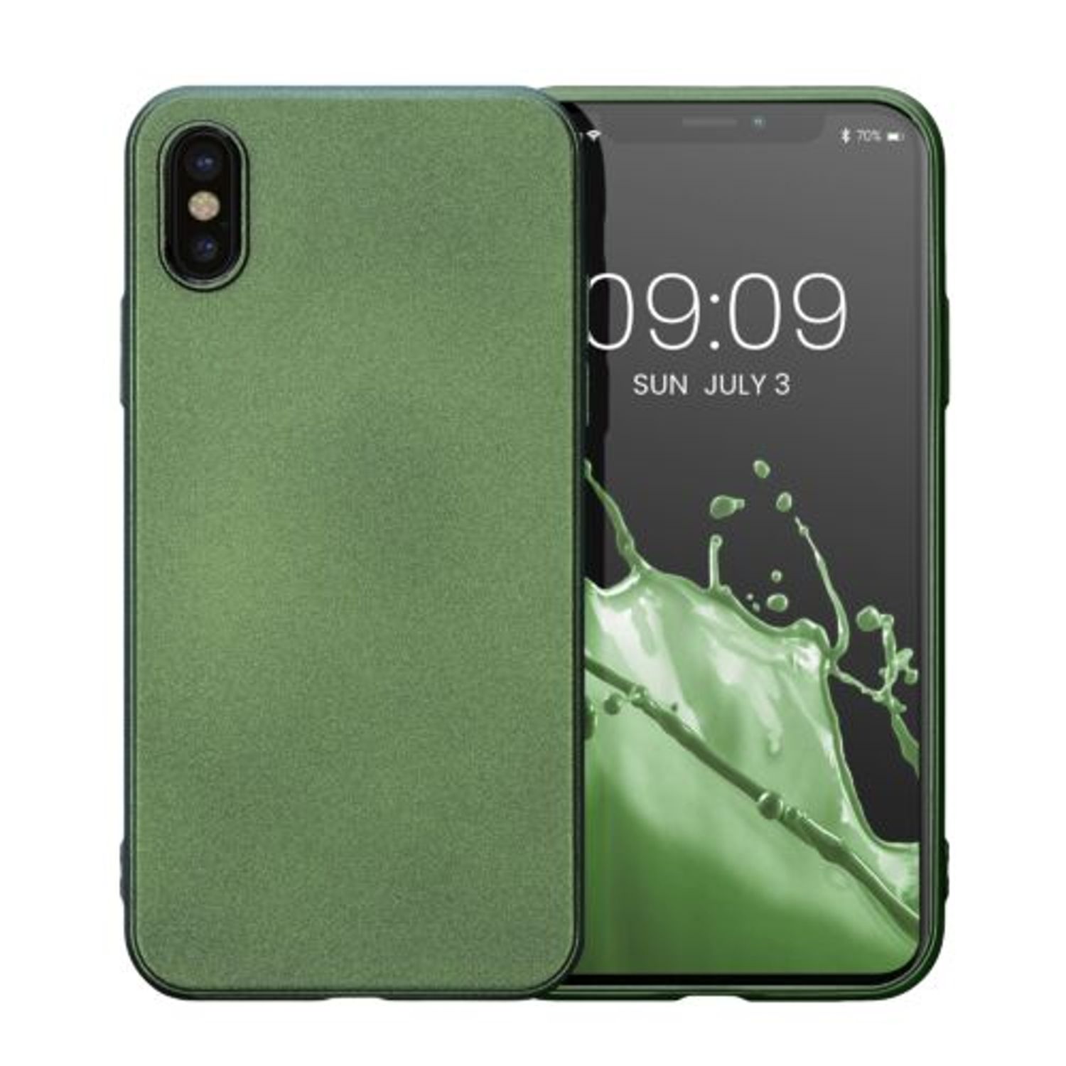 Husa Kwmobile pentru Apple iPhone X/iPhone XS, Silicon, Verde, 57510.233 fotografia produsului