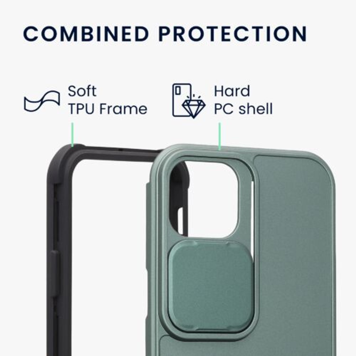 Husa Kwmobile pentru Apple iPhone 13, Silicon, Verde, 57507.80 fotografia produsului View 3 L