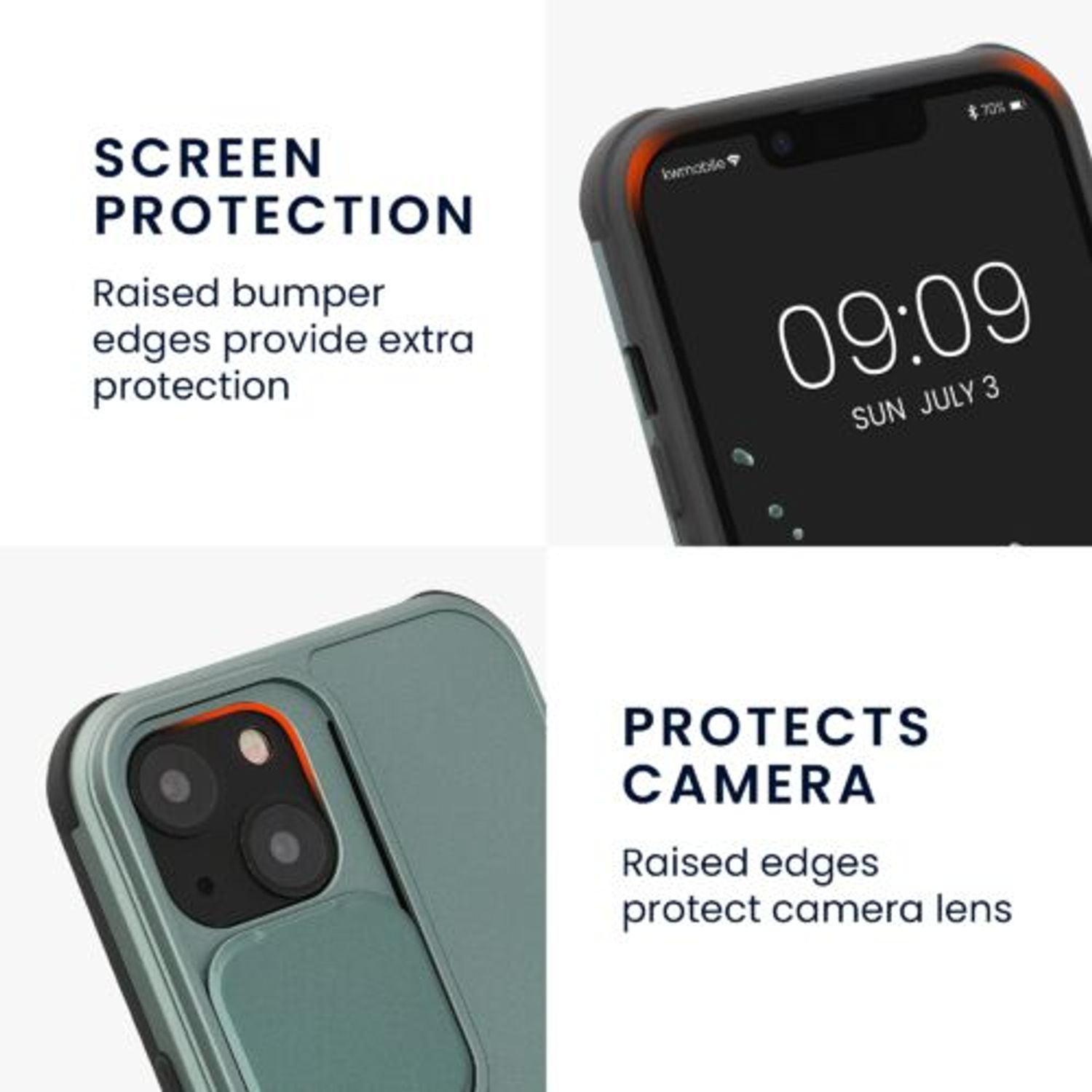 Husa Kwmobile pentru Apple iPhone 13, Silicon, Verde, 57507.80 fotografia produsului View 5 L