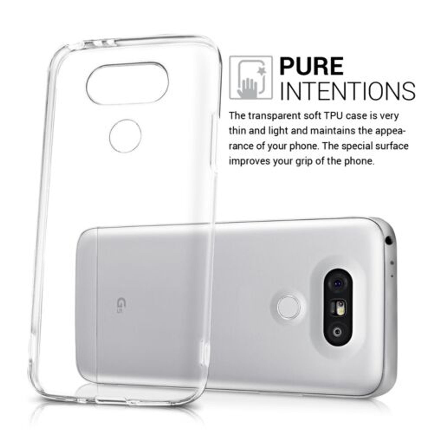 Husa pentru LG G5, Silicon, Transparent, 37164.03 fotografia produsului View 4 L