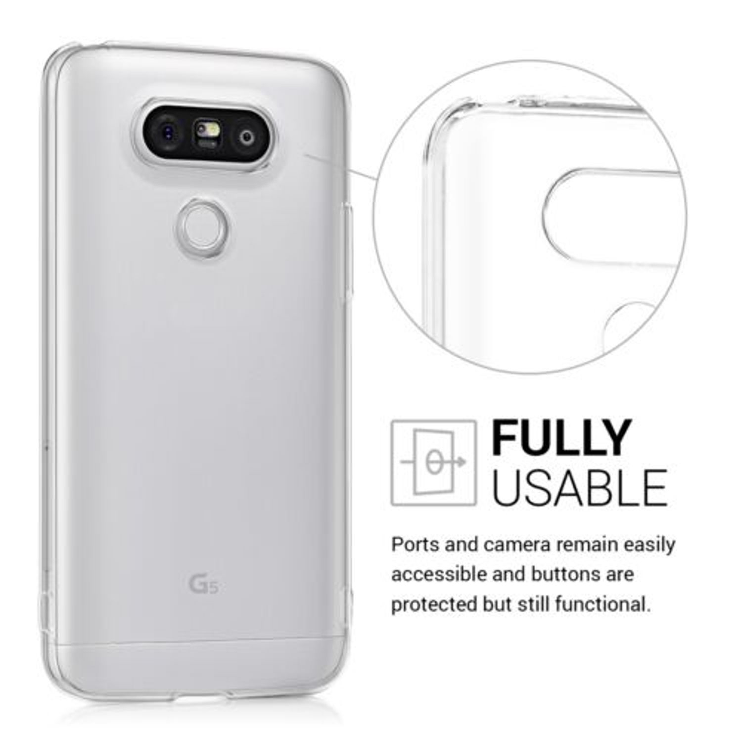 Husa pentru LG G5, Silicon, Transparent, 37164.03 fotografia produsului View 5 L