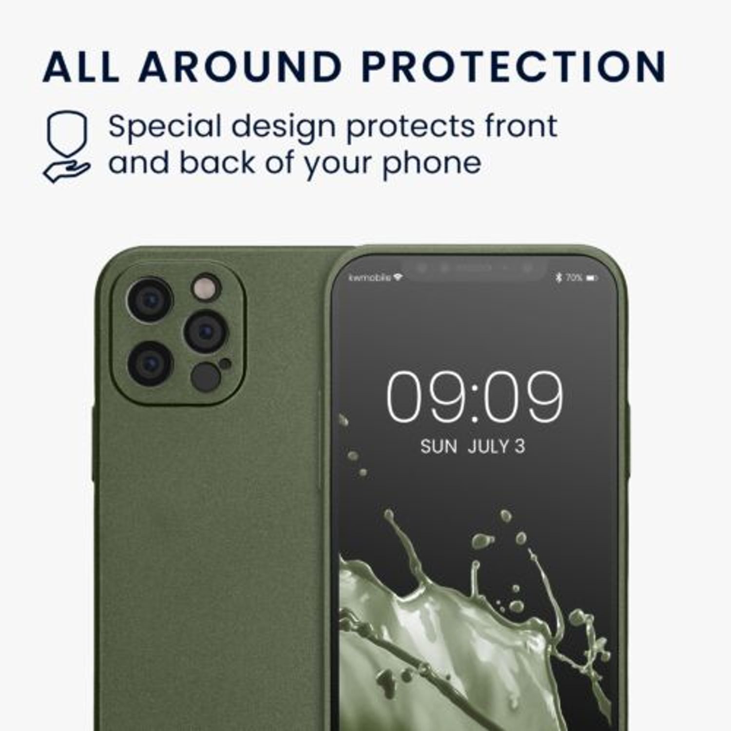 Husa Kwmobile pentru Apple iPhone 12 Pro, Silicon, Verde, 57514.233 fotografia produsului View 6 L