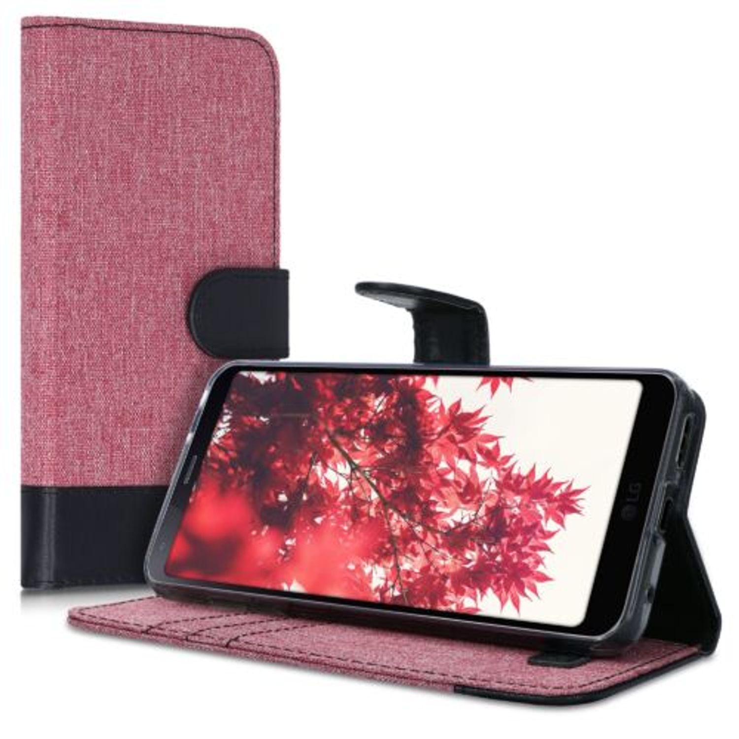 Husa pentru LG G6, Textil, Roz, 41017.10 fotografia produsului View 2 L