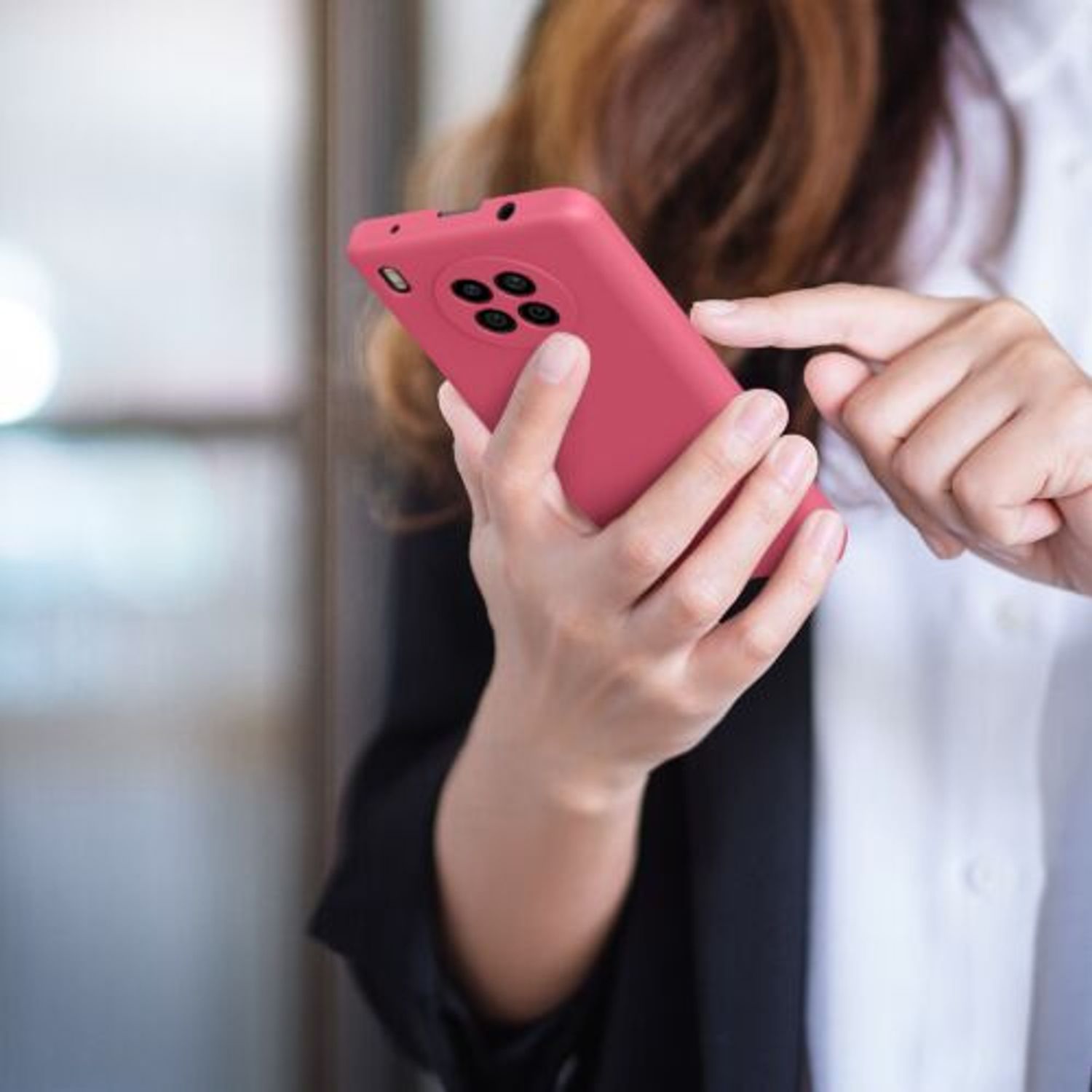 Husa Kwmobile pentru Honor 50 Lite, Silicon, Roz, 56633.238 fotografia produsului View 8 L