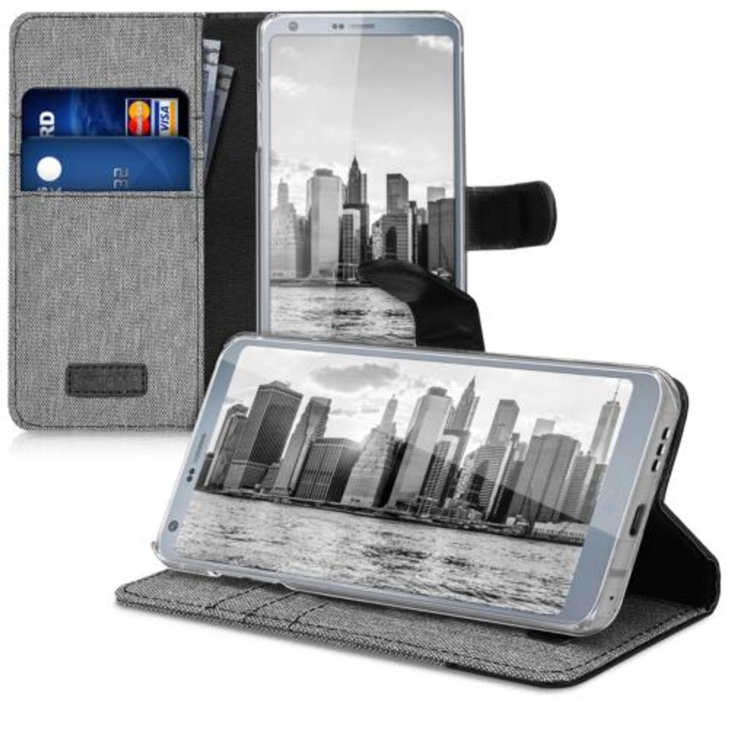 Husa pentru LG G6, Textil, Gri, 41017.22 fotografia produsului View 4 L
