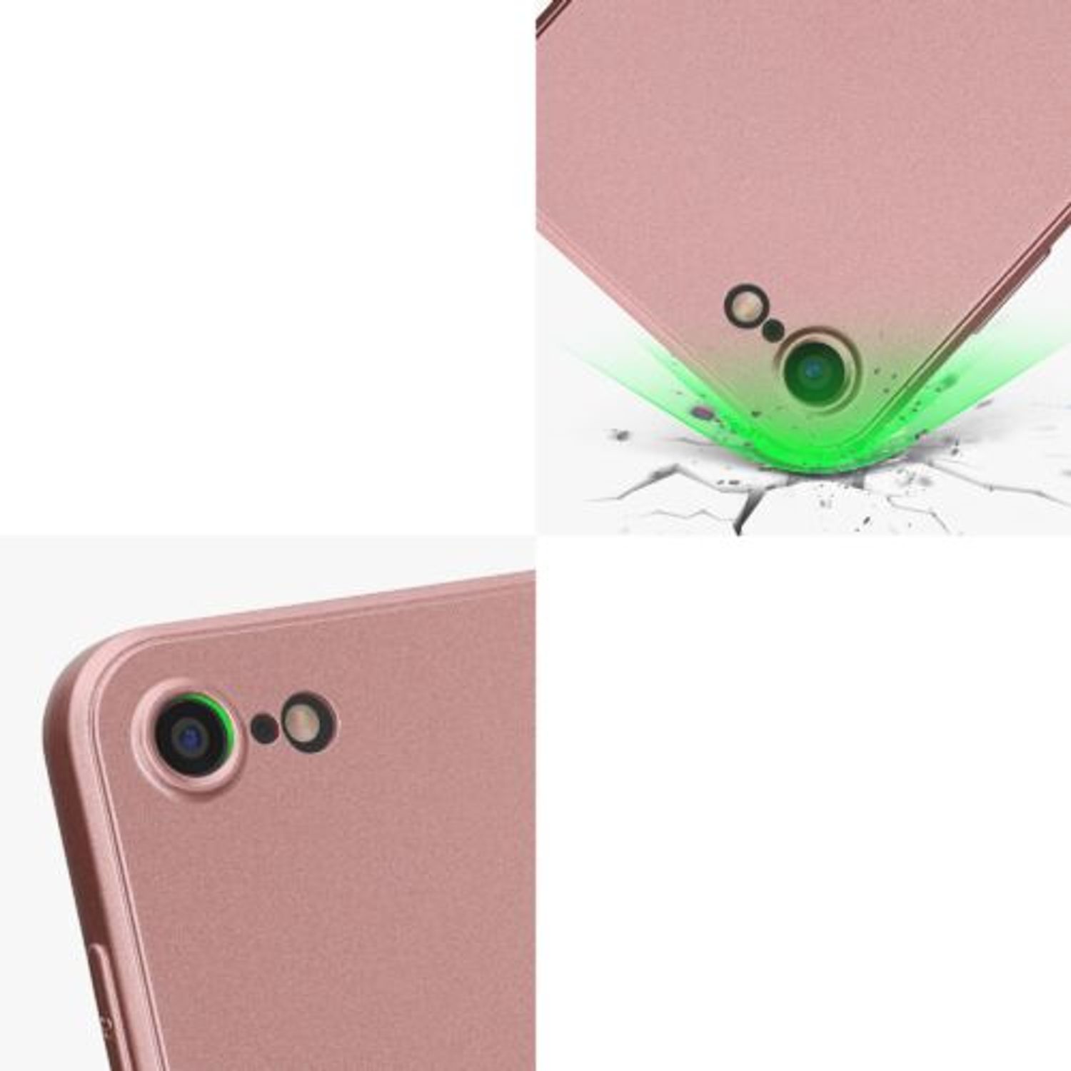Husa Kwmobile pentru Apple iPhone 8/iPhone 7/iPhone SE 2, Silicon, Rose Gold, 57509.31 fotografia produsului View 5 L