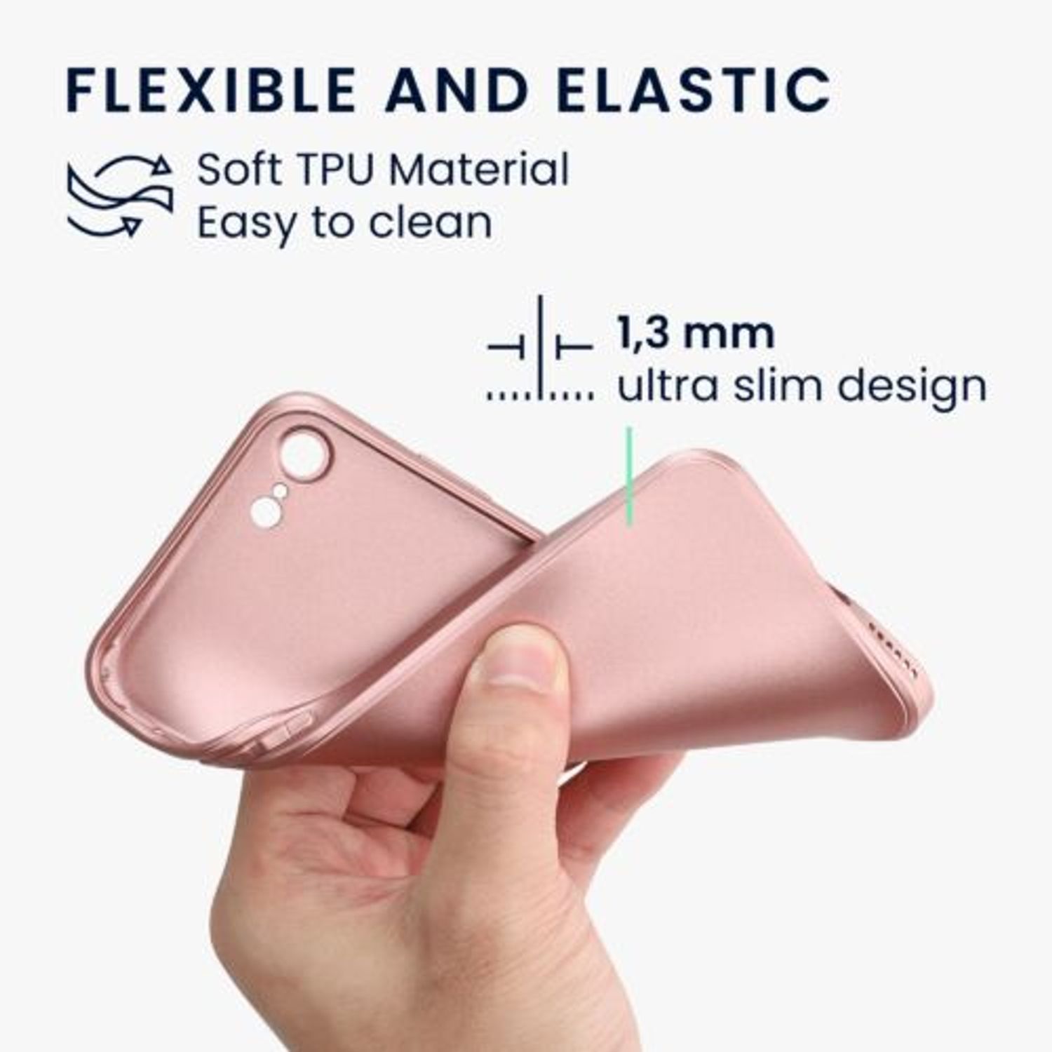 Husa Kwmobile pentru Apple iPhone 8/iPhone 7/iPhone SE 2, Silicon, Rose Gold, 57509.31 fotografia produsului View 8 L