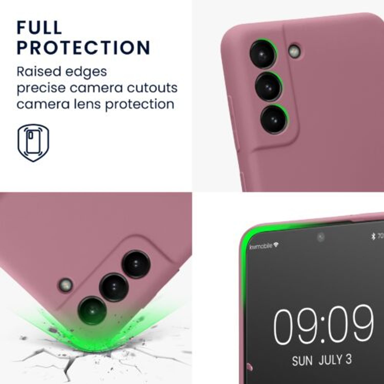 Husa Kwmobile pentru Samsung Galaxy S21 FE, Silicon, Violet, 57564.167 fotografia produsului View 6 L