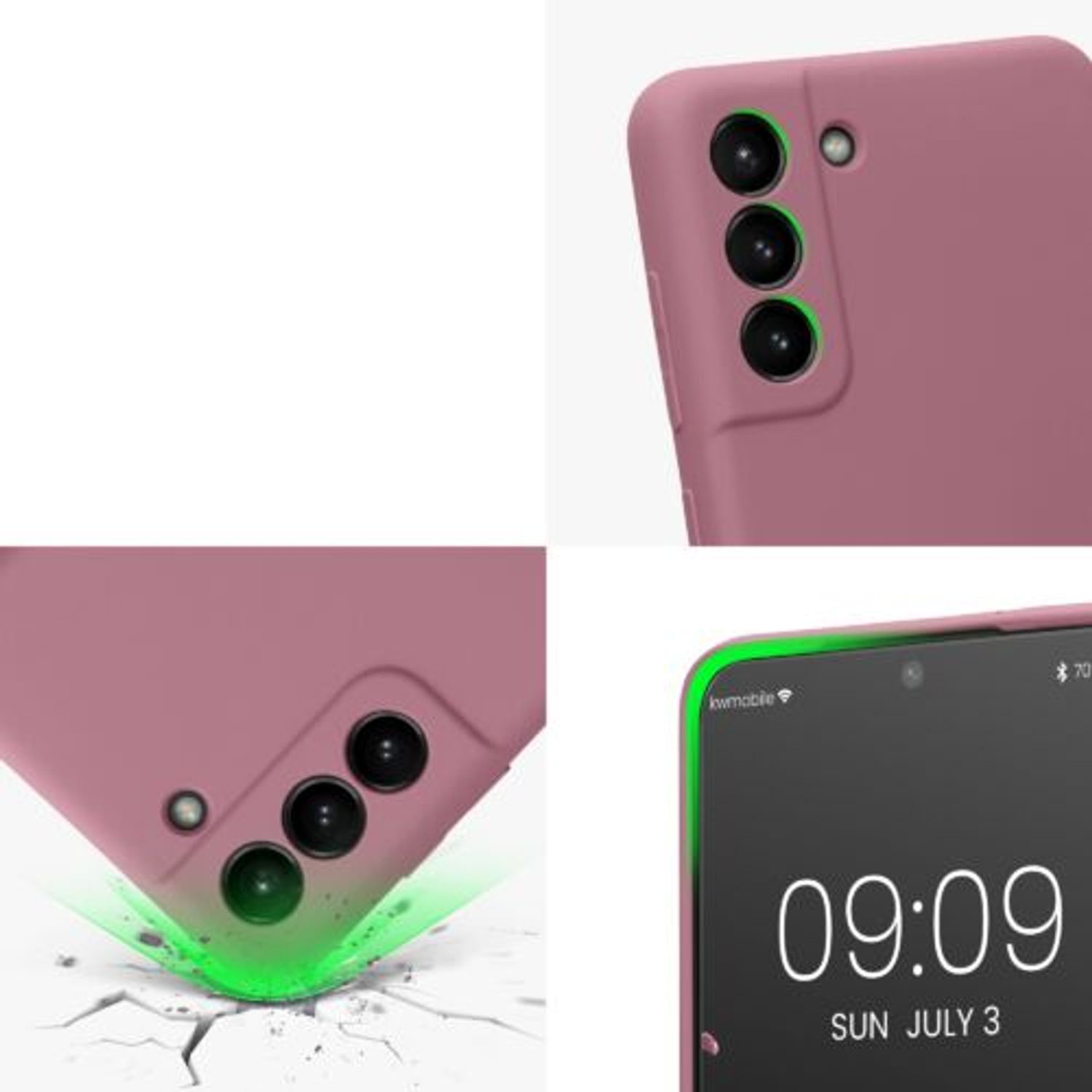 Husa Kwmobile pentru Samsung Galaxy S21 FE, Silicon, Violet, 57564.167 fotografia produsului View 3 L