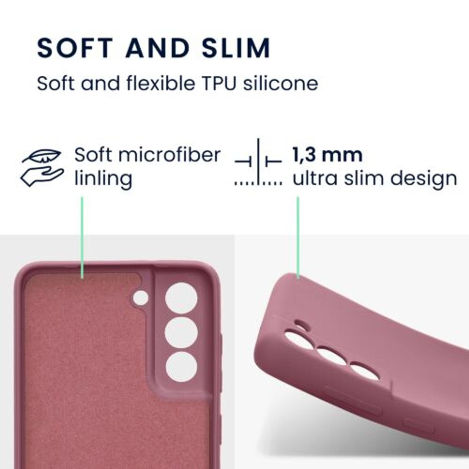 Husa Kwmobile pentru Samsung Galaxy S21 FE, Silicon, Violet, 57564.167 fotografia produsului View 5 L