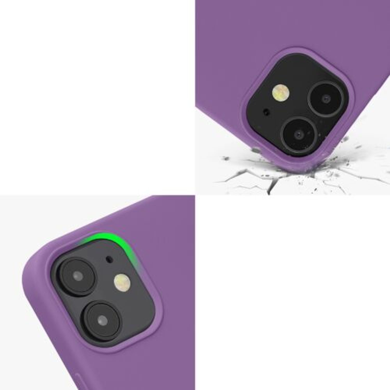Husa Kwmobile pentru Apple iPhone 12 Mini, Silicon, Mov, 56555.212 fotografia produsului View 9 L