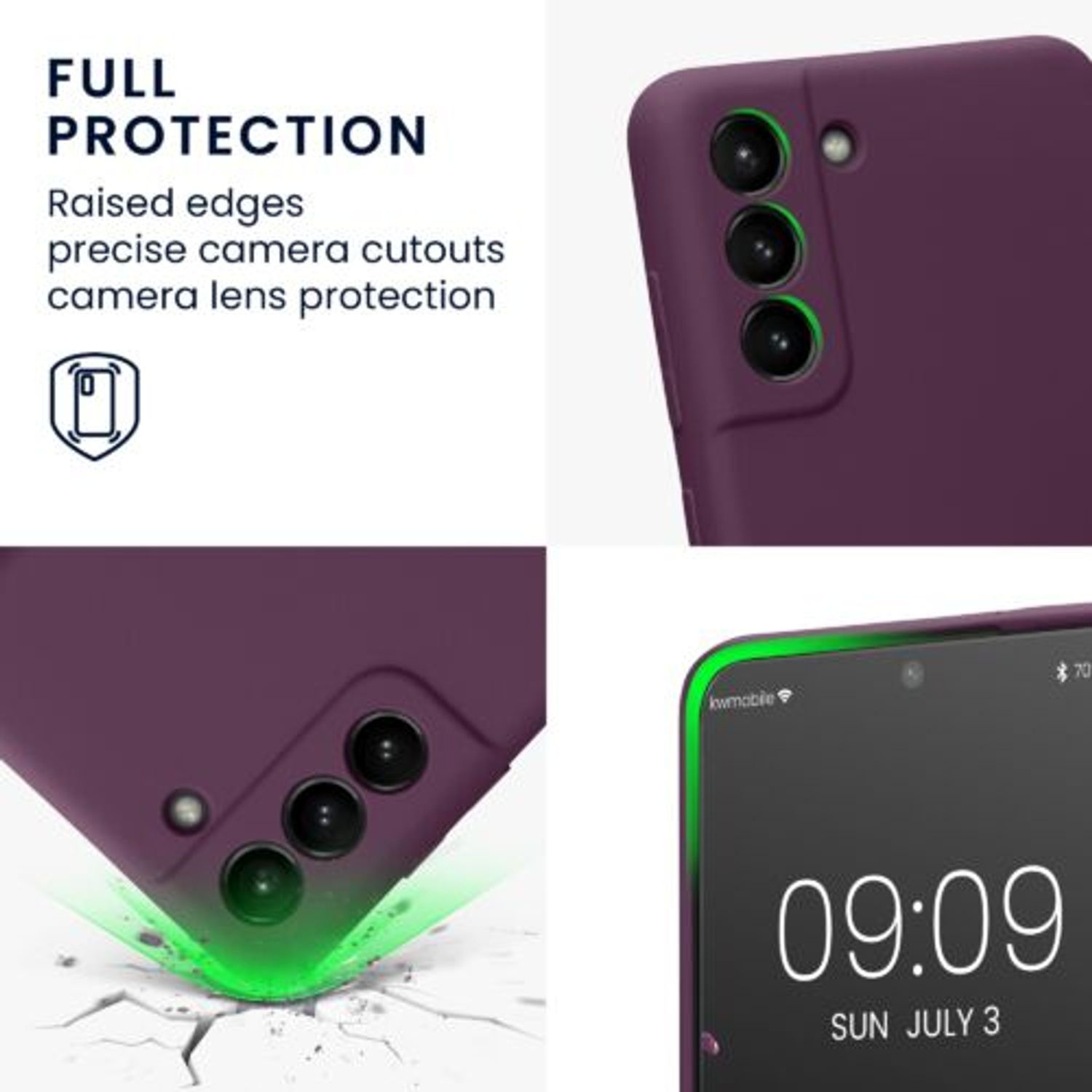 Husa Kwmobile pentru Samsung Galaxy S21 FE, Silicon, Violet, 57564.187 fotografia produsului View 3 L
