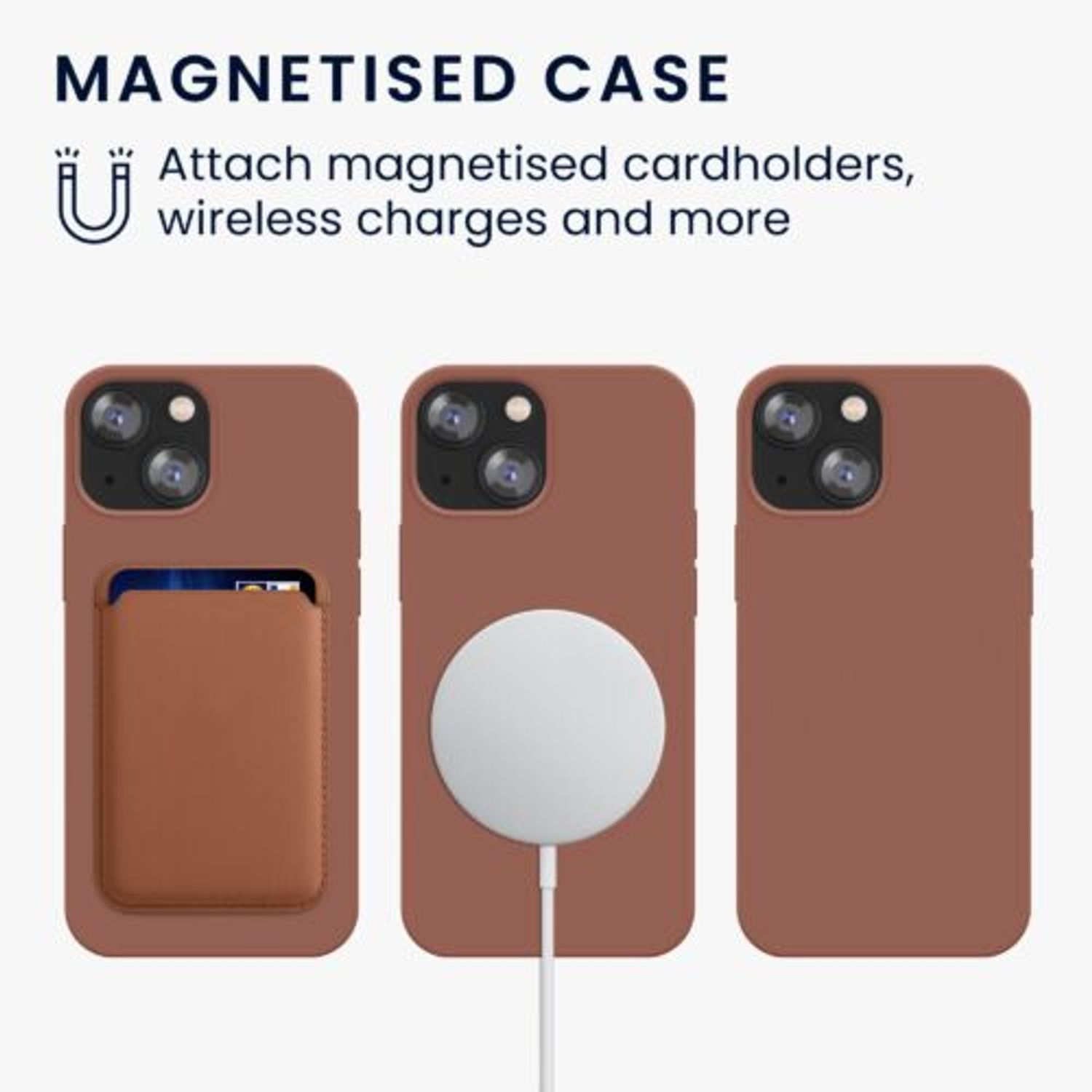 Husa Kwmobile pentru Apple iPhone 13 Mini, Silicon, Maro, 56558.203 fotografia produsului View 4 L