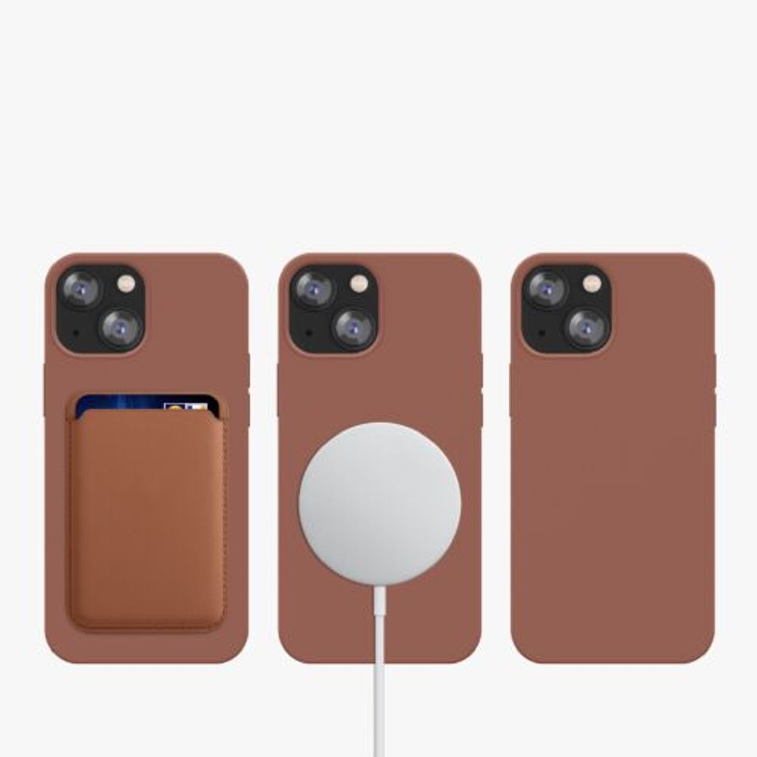 Husa Kwmobile pentru Apple iPhone 13 Mini, Silicon, Maro, 56558.203 fotografia produsului View 10 L