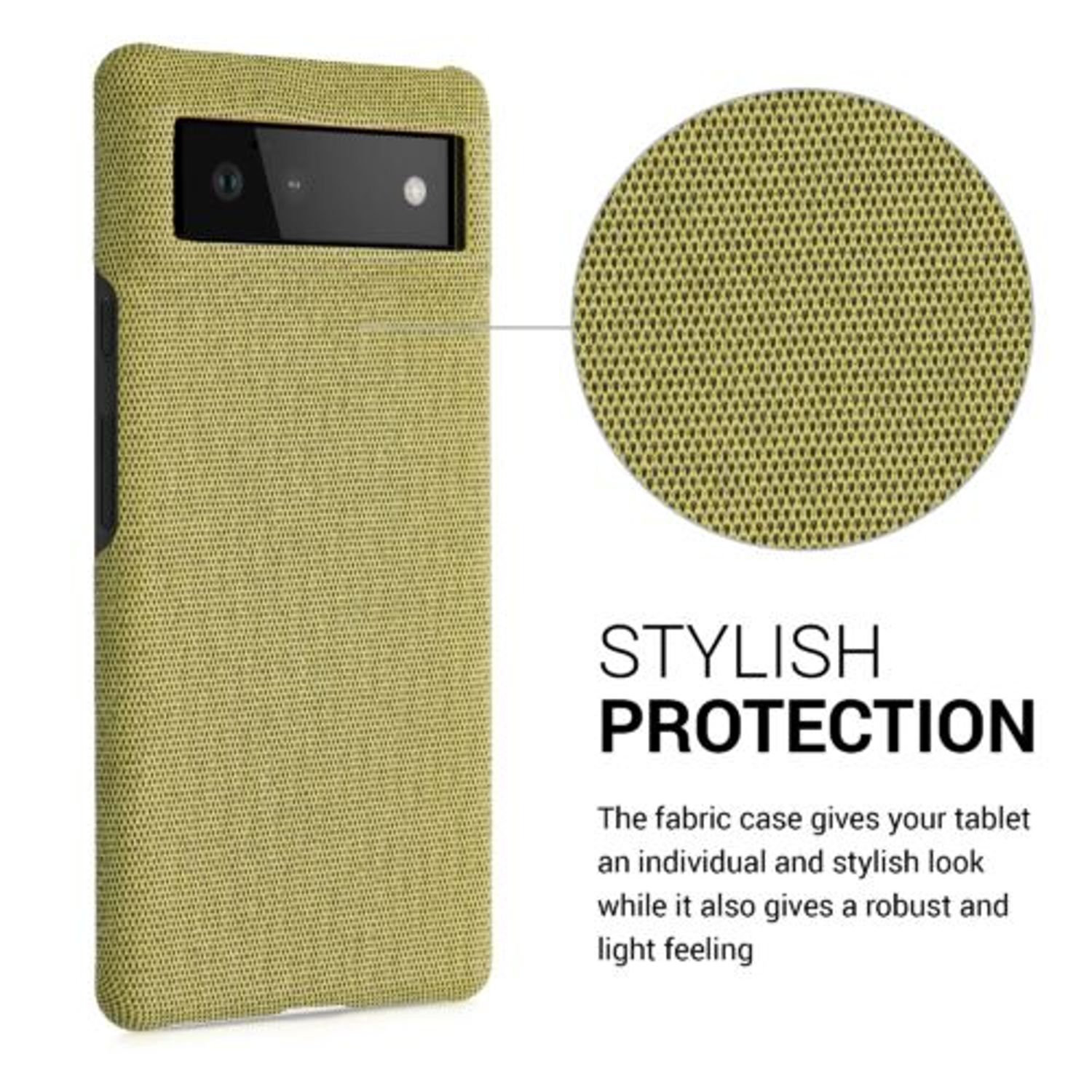 Husa Kwmobile pentru Google Pixel 6, Textil, Galben, 57795.06 fotografia produsului View 4 L