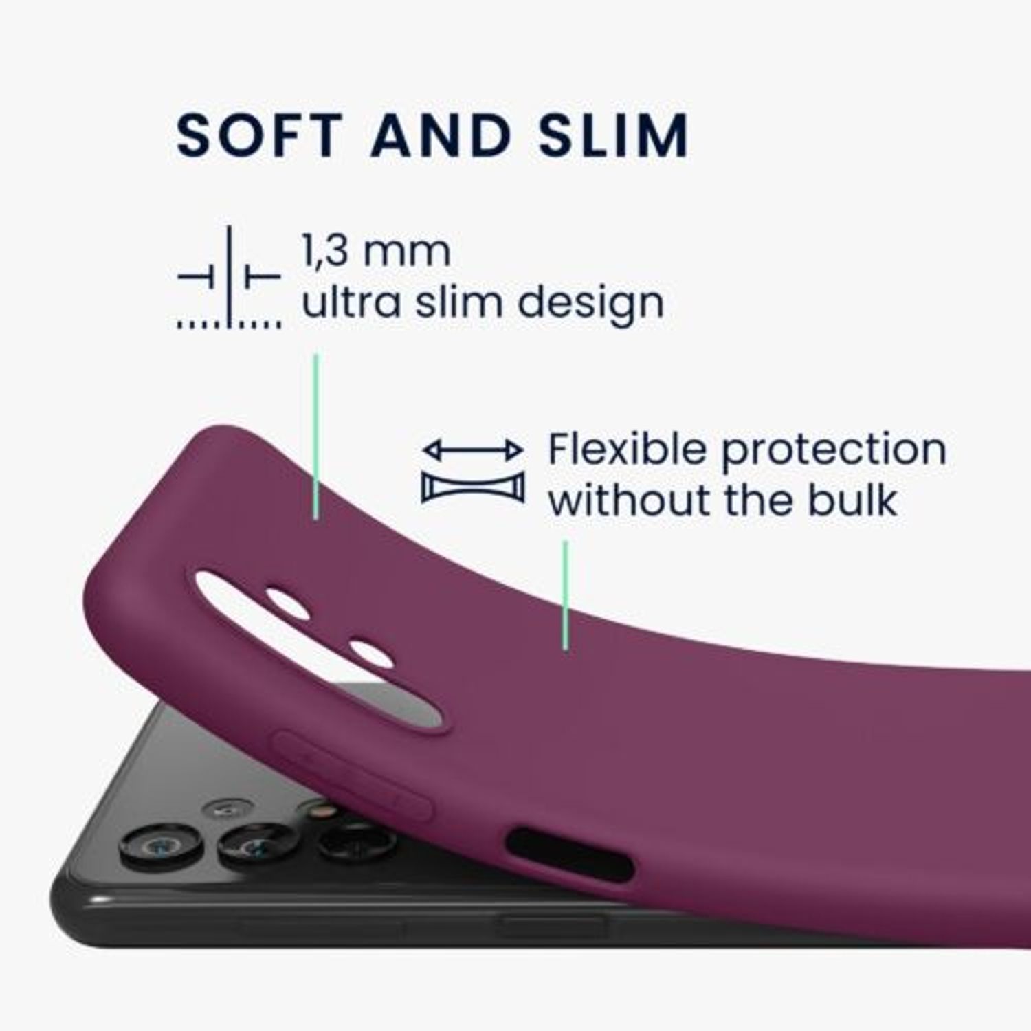 Husa Kwmobile pentru Samsung Galaxy A13, Silicon, Violet, 57805.187 fotografia produsului View 2 L