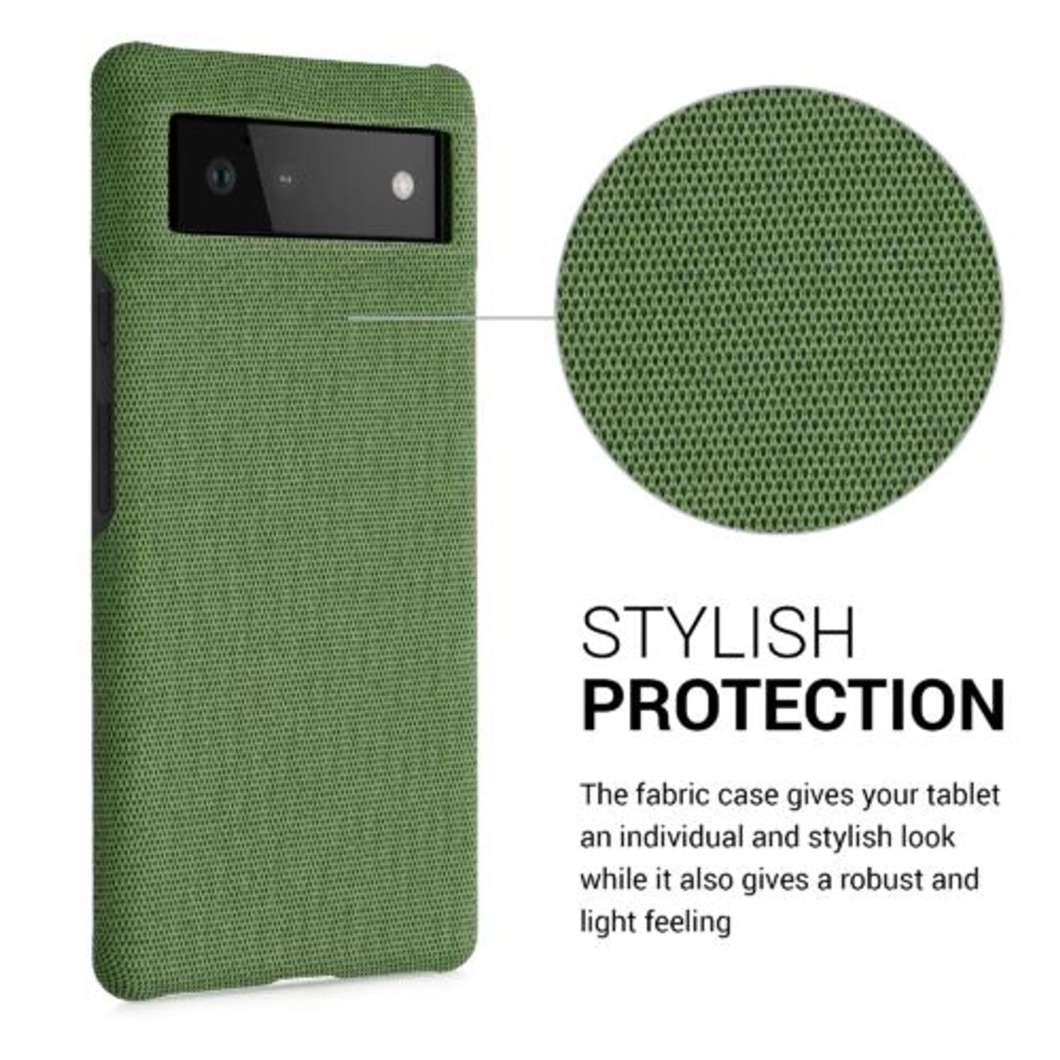 Husa Kwmobile pentru Google Pixel 6, Textil, Verde, 57795.07 fotografia produsului View 5 L