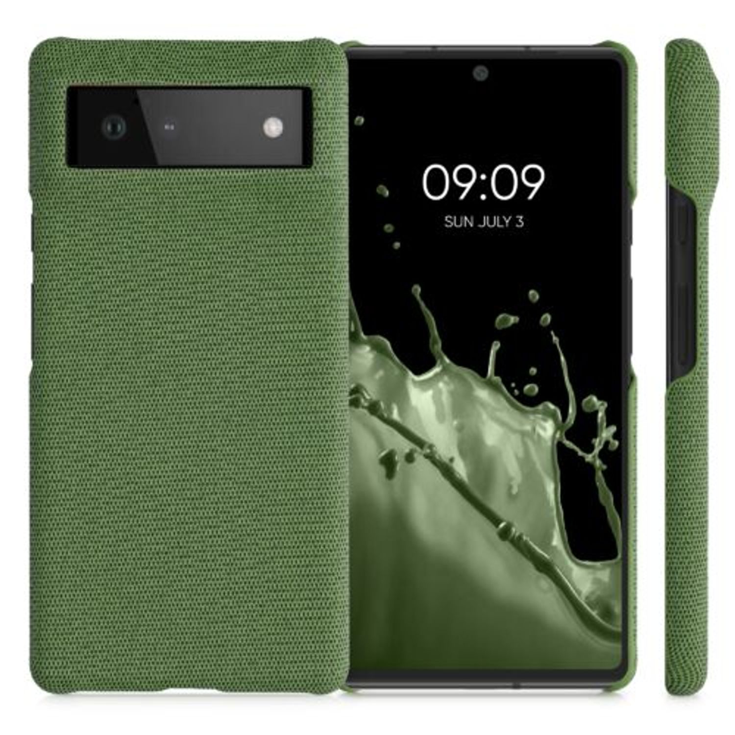 Husa Kwmobile pentru Google Pixel 6, Textil, Verde, 57795.07 fotografia produsului
