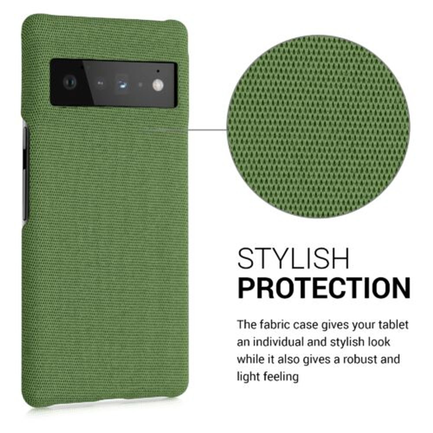 Husa Kwmobile pentru Google Pixel 6 Pro, Textil, Verde, 57796.07 fotografia produsului View 3 L