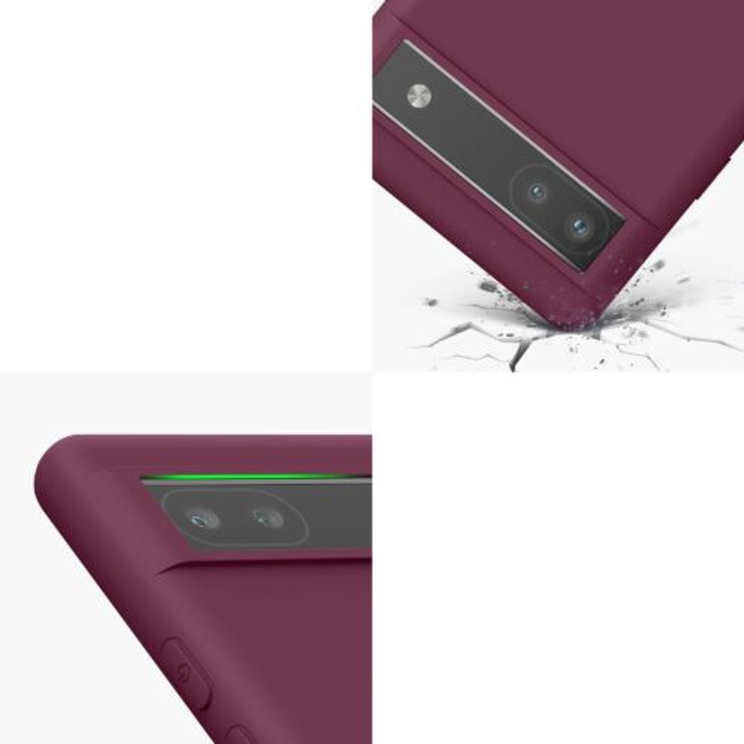 Husa Kwmobile pentru Google Pixel 6a, Silicon, Violet, 57799.187 fotografia produsului View 7 L