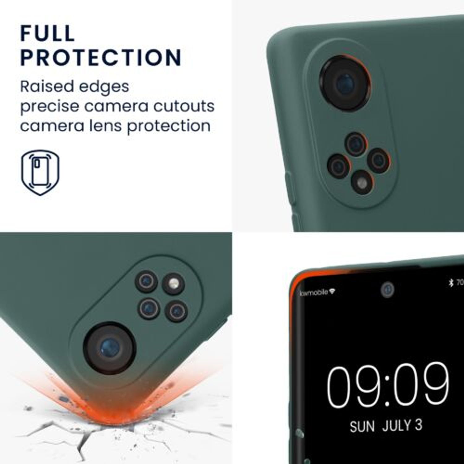 Husa Kwmobile pentru Honor 50, Silicon, Verde, 57828.169 fotografia produsului View 3 L
