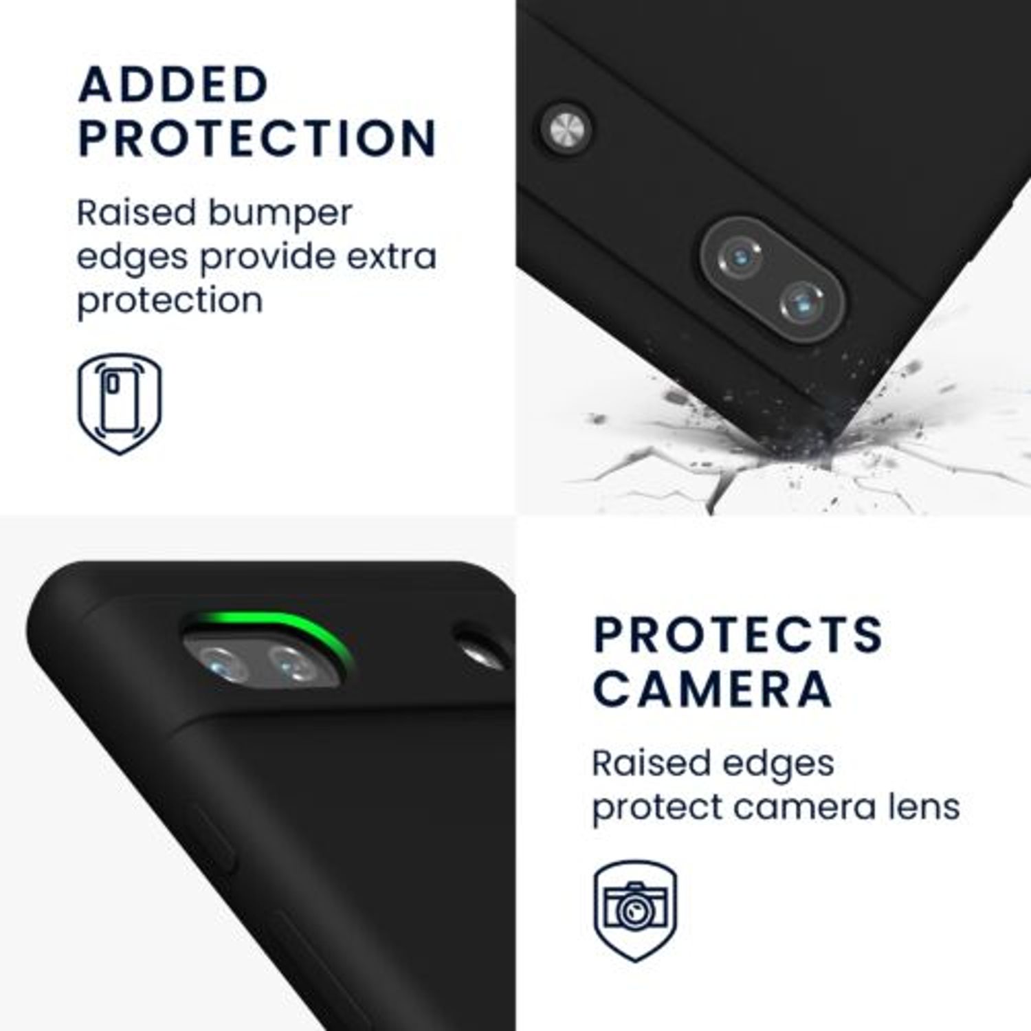 Husa Kwmobile pentru Google Pixel 6a, Silicon, Negru, 57815.01 fotografia produsului View 3 L