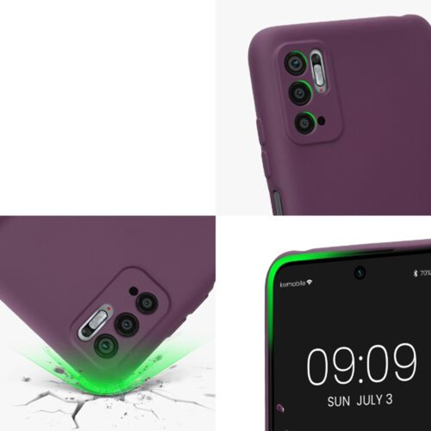 Husa Kwmobile pentru Xiaomi Redmi Note 10 5G, Silicon, Violet, 57816.187 fotografia produsului View 7 L