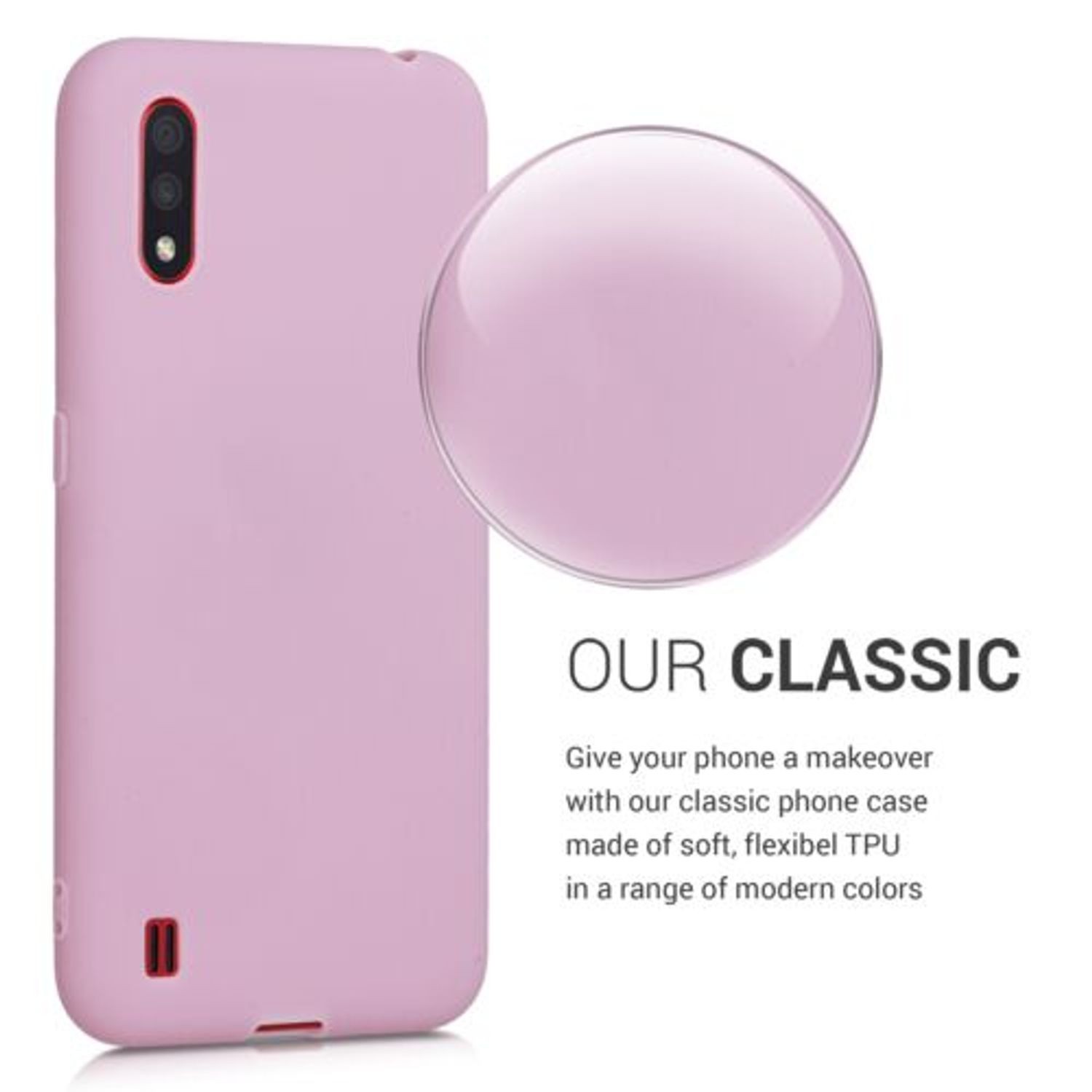 Husa pentru Samsung Galaxy A01, Silicon, Roz, 51372.52 fotografia produsului View 4 L
