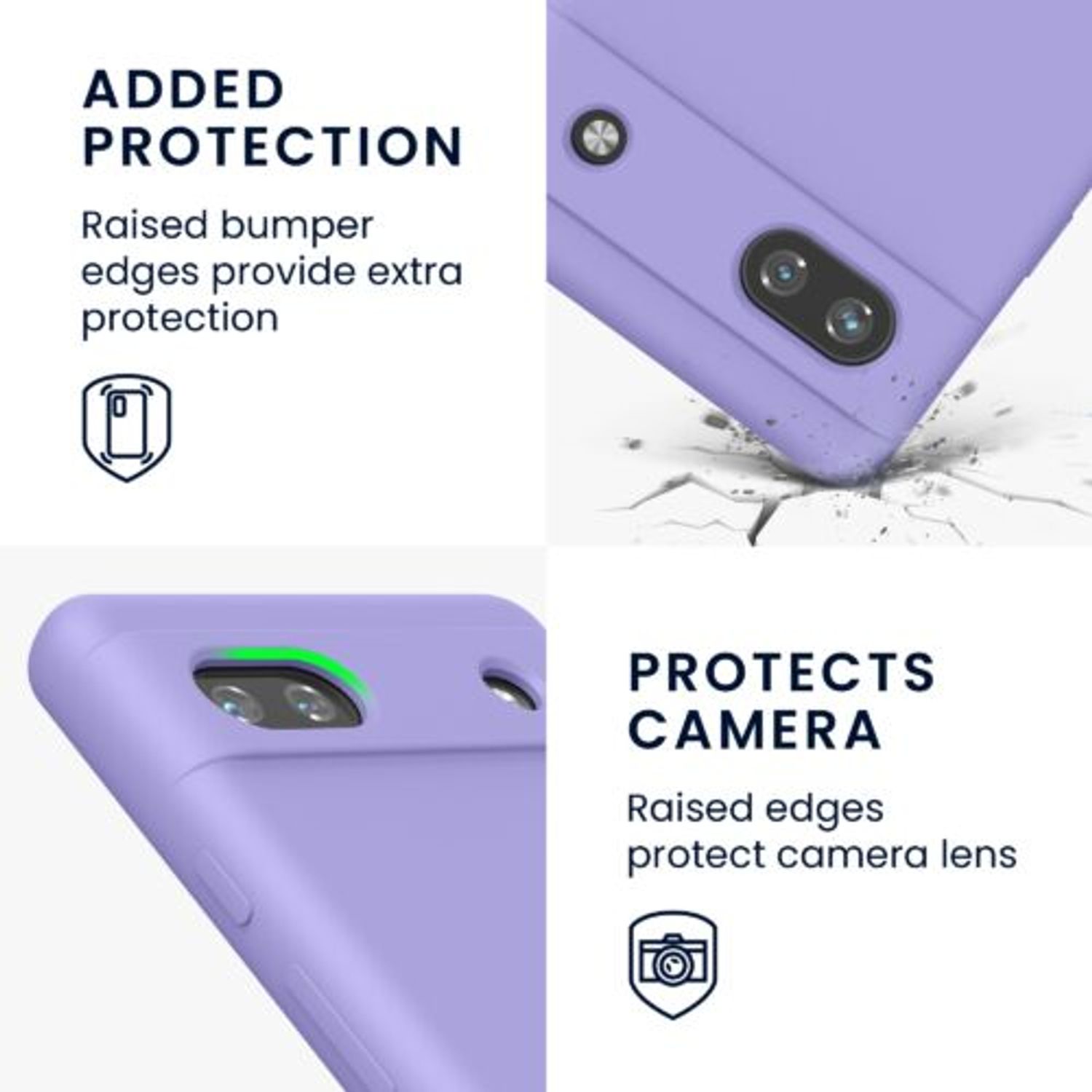 Husa Kwmobile pentru Google Pixel 6a, Silicon, Mov, 57815.108 fotografia produsului View 3 L