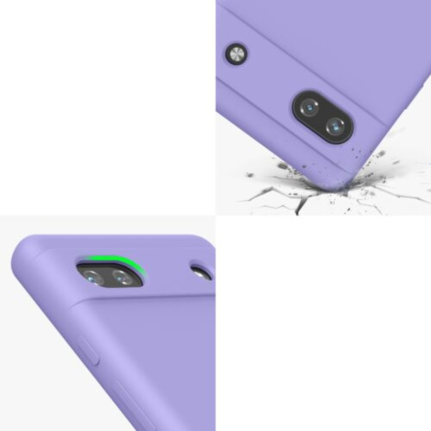 Husa Kwmobile pentru Google Pixel 6a, Silicon, Mov, 57815.108 fotografia produsului View 7 L
