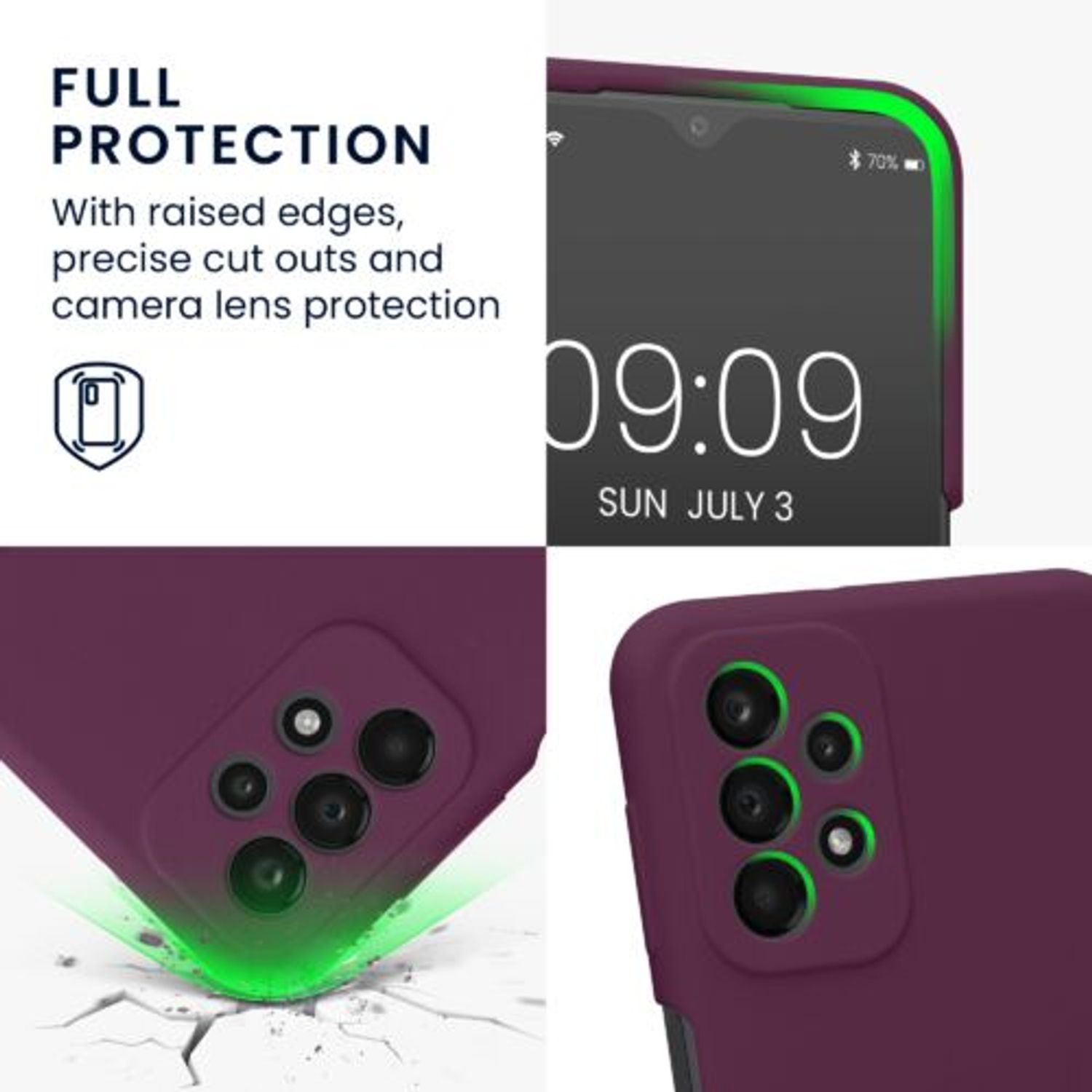 Husa Kwmobile pentru Samsung Galaxy A23, Silicon, Violet, 57829.187 fotografia produsului View 3 L