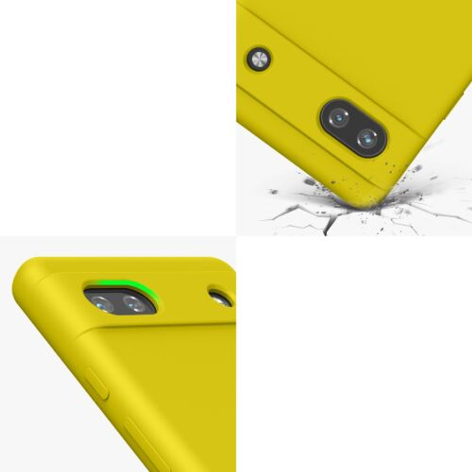 Husa Kwmobile pentru Google Pixel 6a, Silicon, Galben, 57815.165 fotografia produsului View 7 L