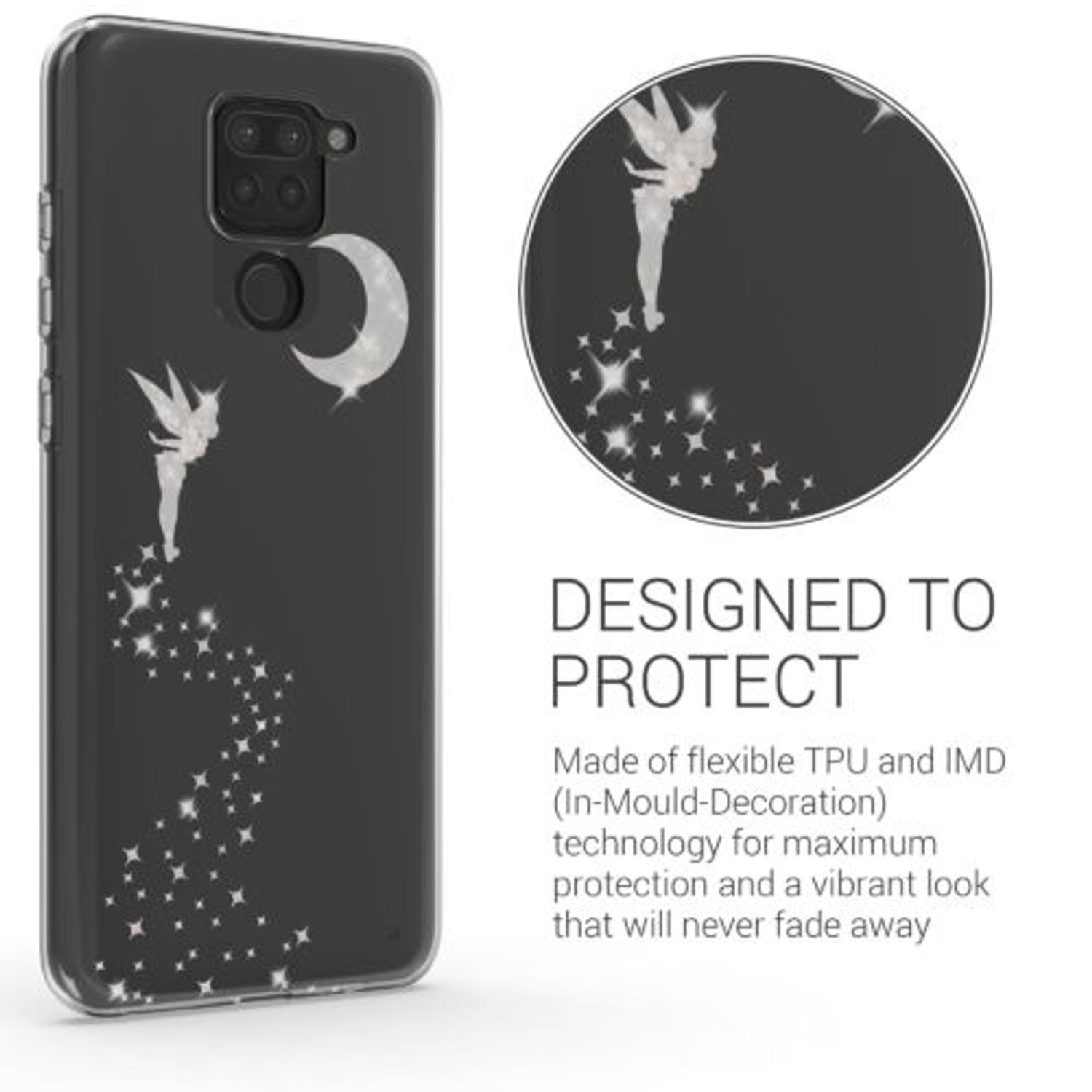 Husa Kwmobile pentru Xiaomi Redmi Note 9, Silicon, Transparent/Argintiu, 57084.04 fotografia produsului View 3 L