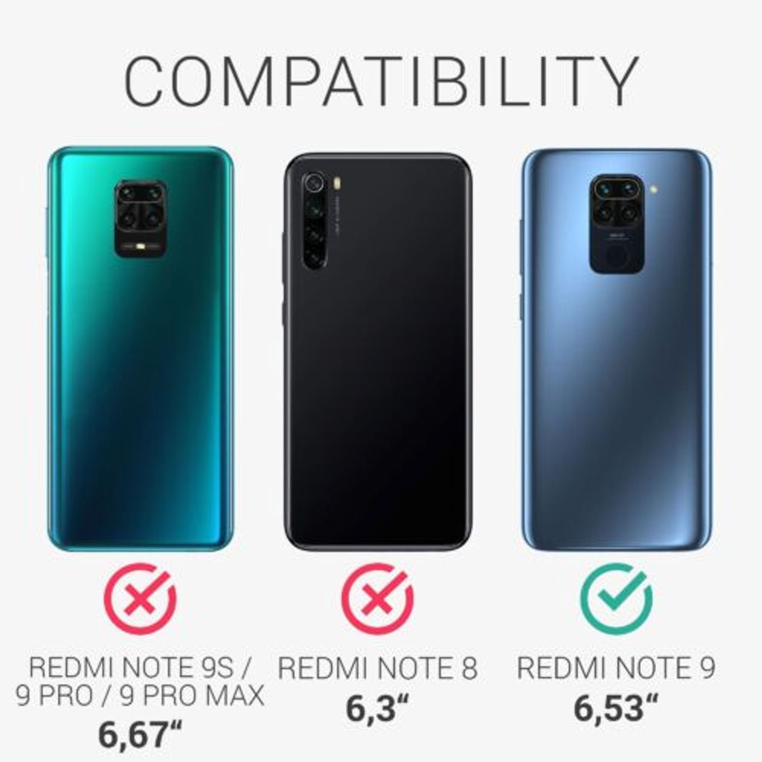 Husa Kwmobile pentru Xiaomi Redmi Note 9, Silicon, Transparent/Argintiu, 57084.04 fotografia produsului View 5 L