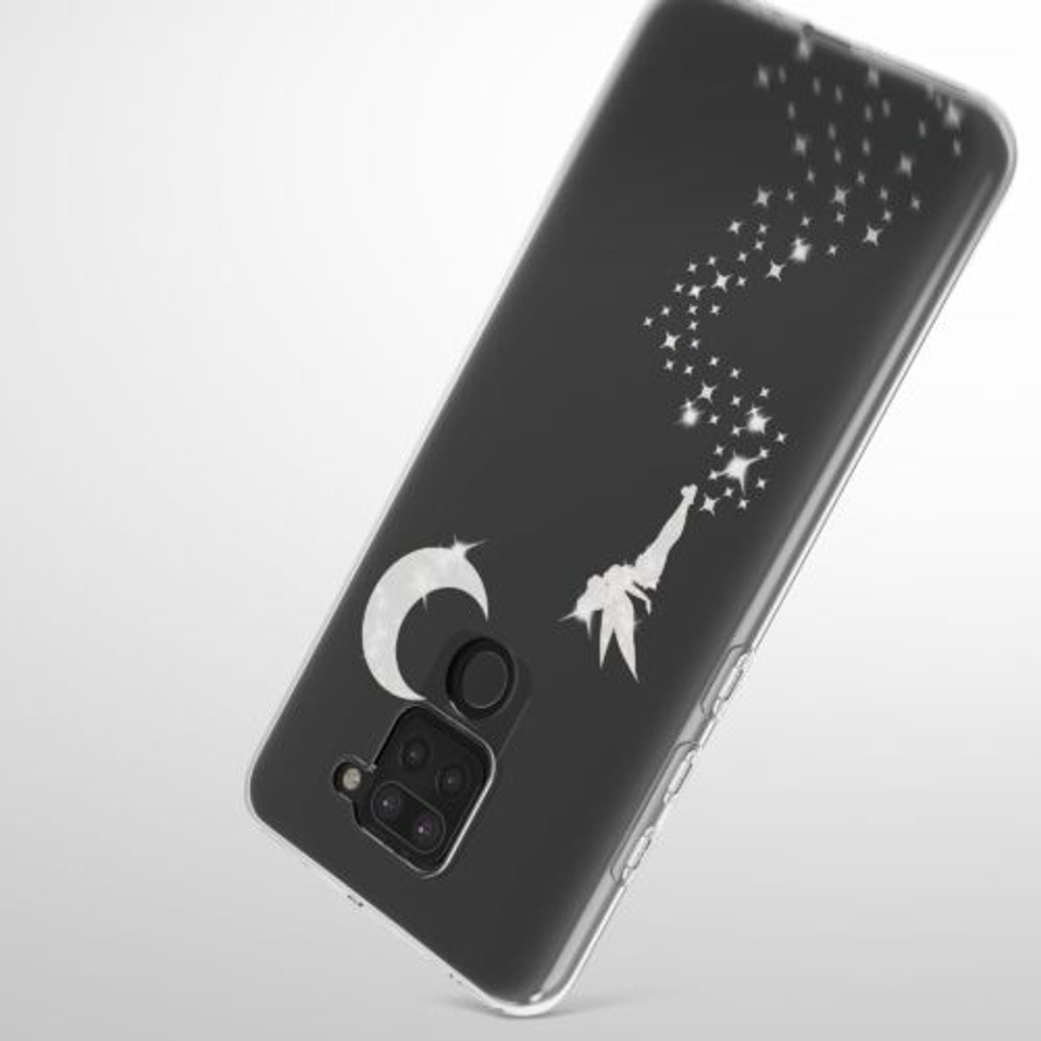 Husa Kwmobile pentru Xiaomi Redmi Note 9, Silicon, Transparent/Argintiu, 57084.04 fotografia produsului View 10 L