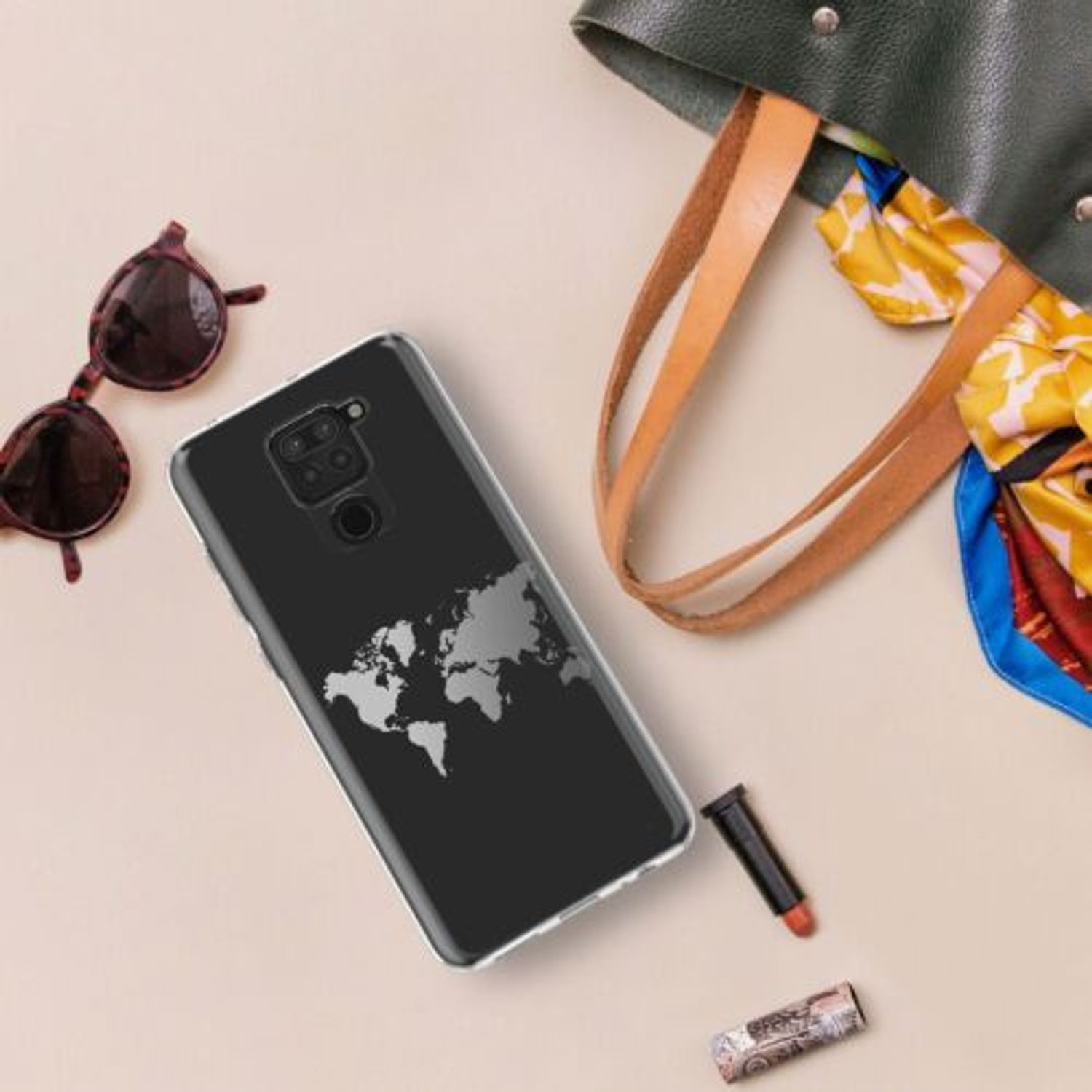 Husa Kwmobile pentru Xiaomi Redmi Note 9, Silicon, Transparent/Argintiu, 57084.04 fotografia produsului View 2 L