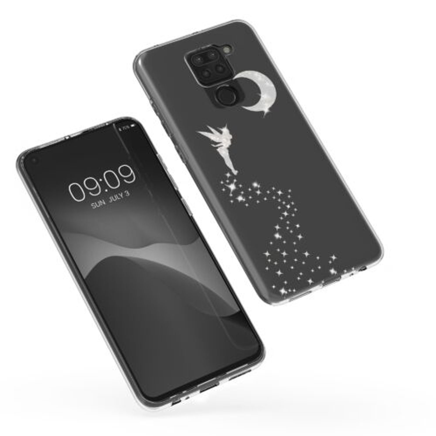 Husa Kwmobile pentru Xiaomi Redmi Note 9, Silicon, Transparent/Argintiu, 57084.04 fotografia produsului