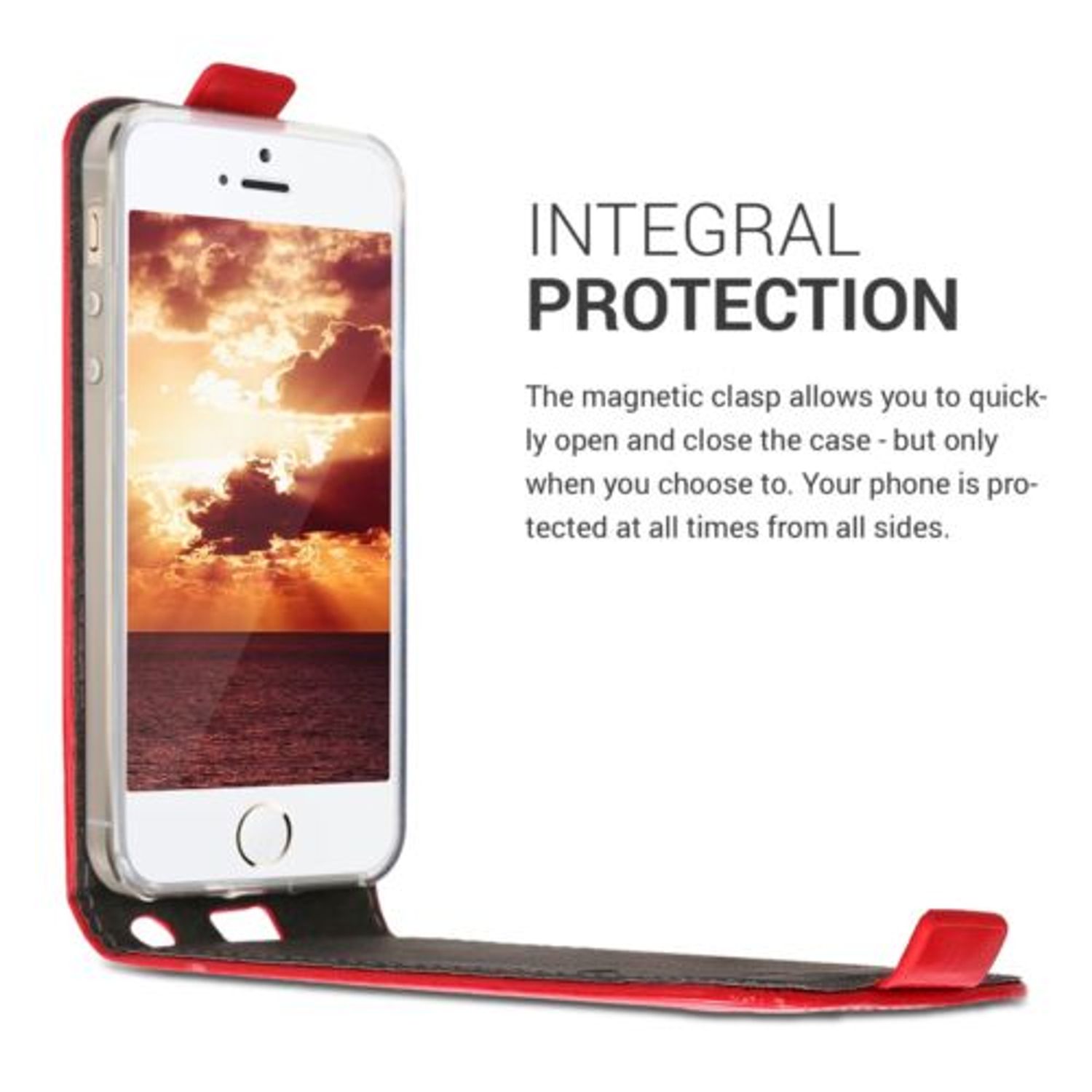 Husa pentru Apple iPhone 5/iPhone 5s/iPhone SE, Piele ecologica, Rosu, 17251.09 fotografia produsului View 15 L