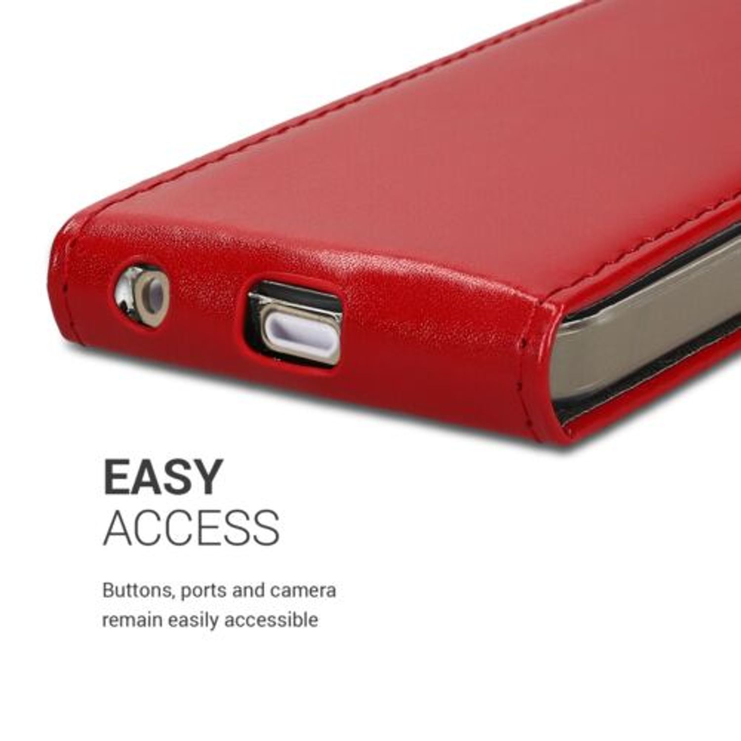 Husa pentru Apple iPhone 5/iPhone 5s/iPhone SE, Piele ecologica, Rosu, 17251.09 fotografia produsului View 14 L