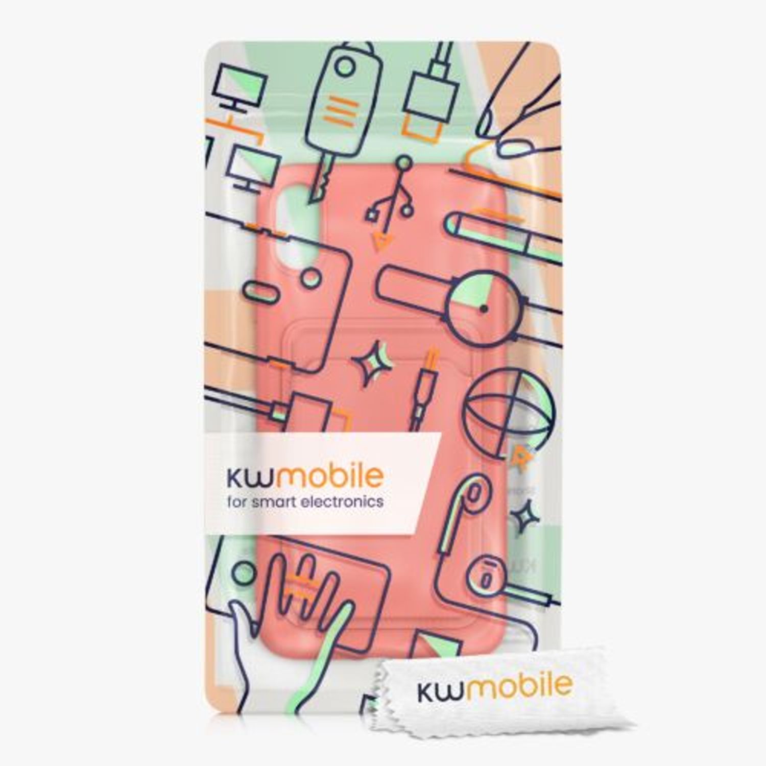 Husa Kwmobile pentru Apple iPhone XR, Silicon, Coral, 55116.76 fotografia produsului View 7 L