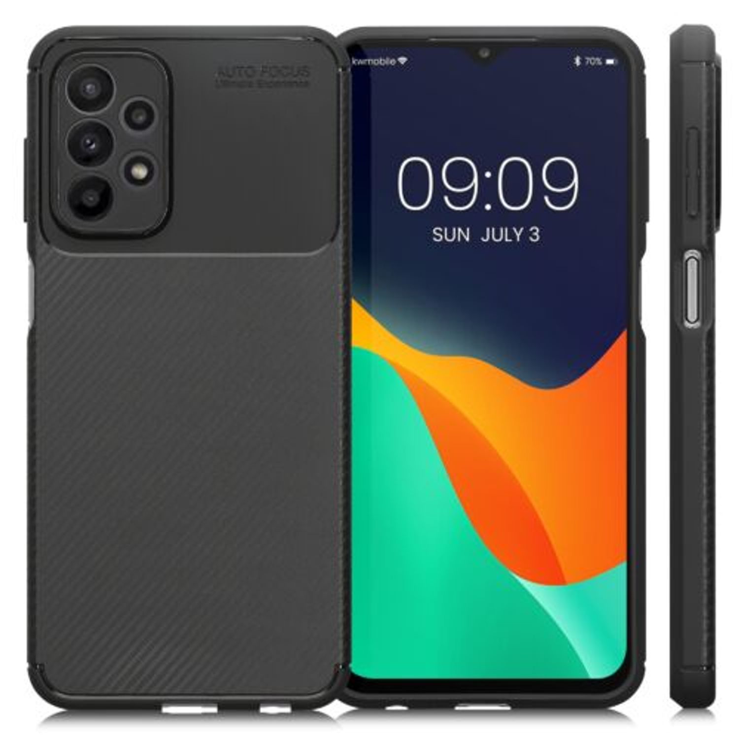 Husa Kwmobile pentru Samsung Galaxy A23, Silicon, Negru, 58242.02 fotografia produsului