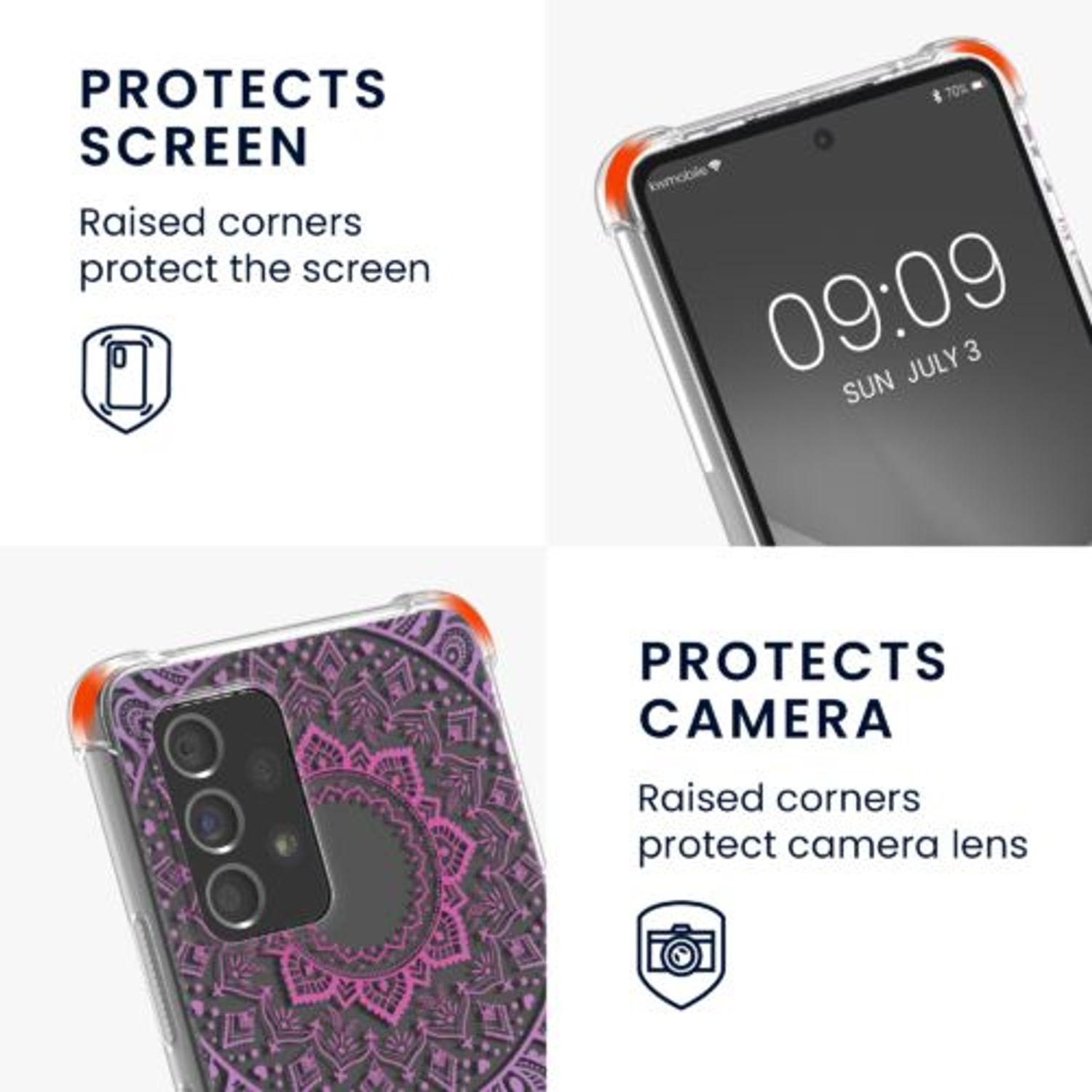 Husa Kwmobile pentru Samsung Galaxy A53 5G, Silicon, Multicolor, 58234.04 fotografia produsului View 3 L