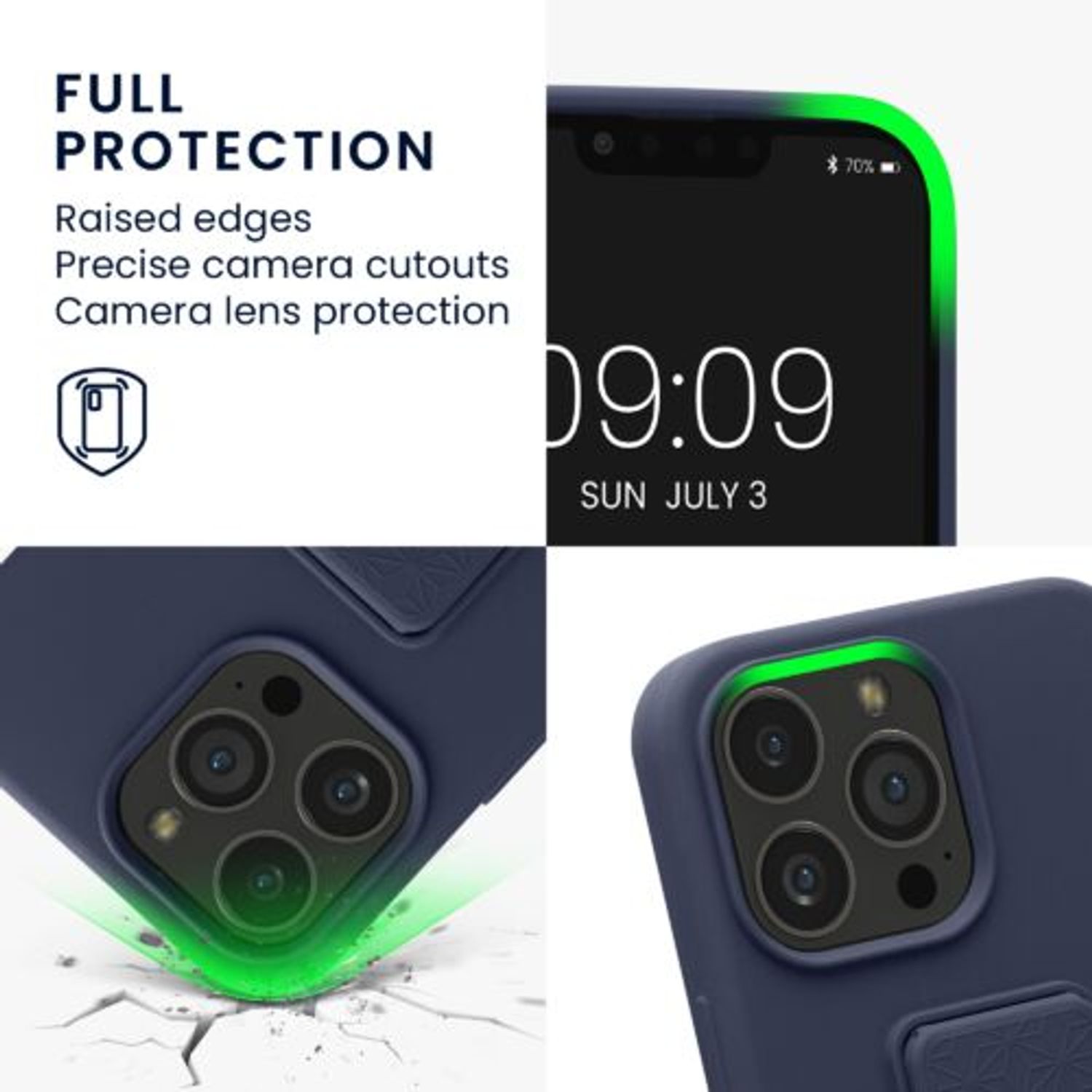 Husa Kwmobile pentru Apple iPhone 13 Pro, Silicon, Albastru, 58277.186 fotografia produsului View 3 L
