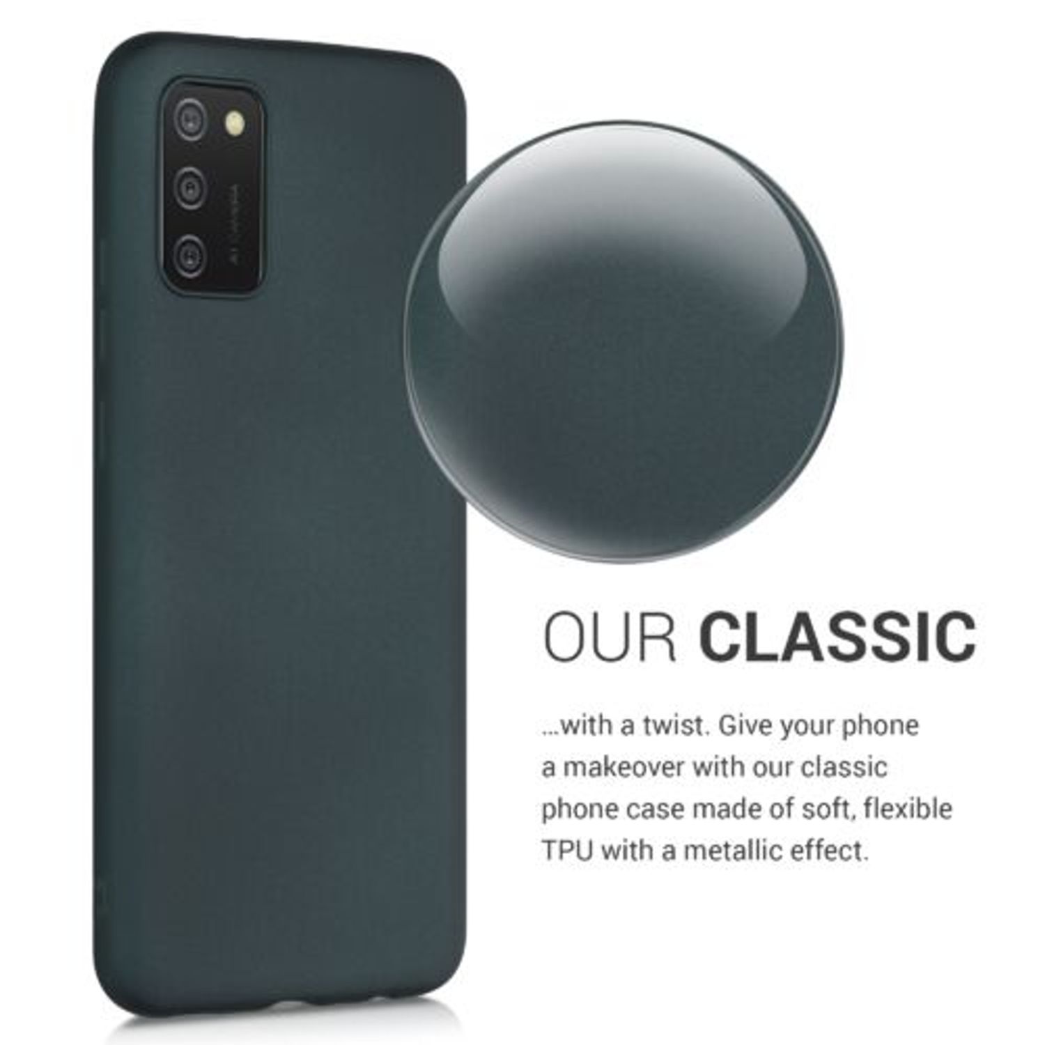 Husa pentru Samsung Galaxy A02s, Silicon, Verde, 55087.14 fotografia produsului View 3 L