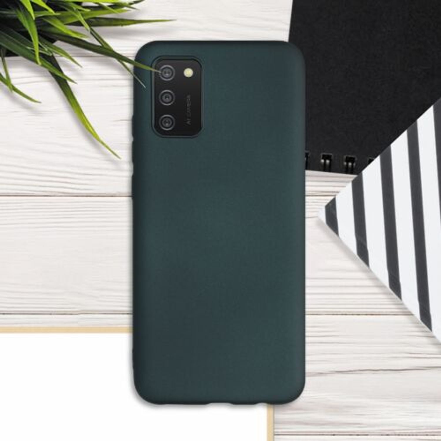 Husa pentru Samsung Galaxy A02s, Silicon, Verde, 55087.14 fotografia produsului View 6 L