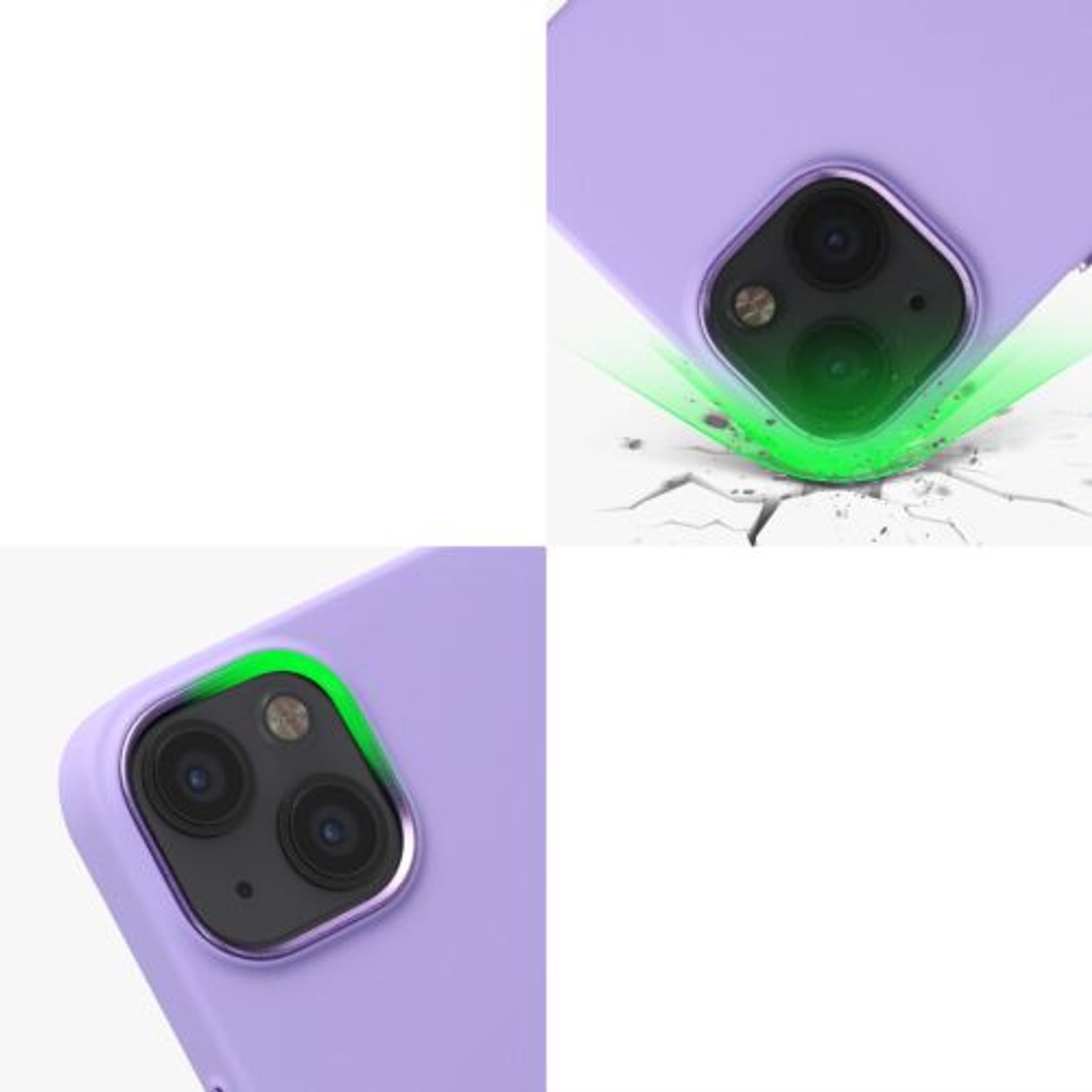 Husa Kwmobile pentru Apple iPhone 13, Silicon, Mov, 58247.139 fotografia produsului View 9 L
